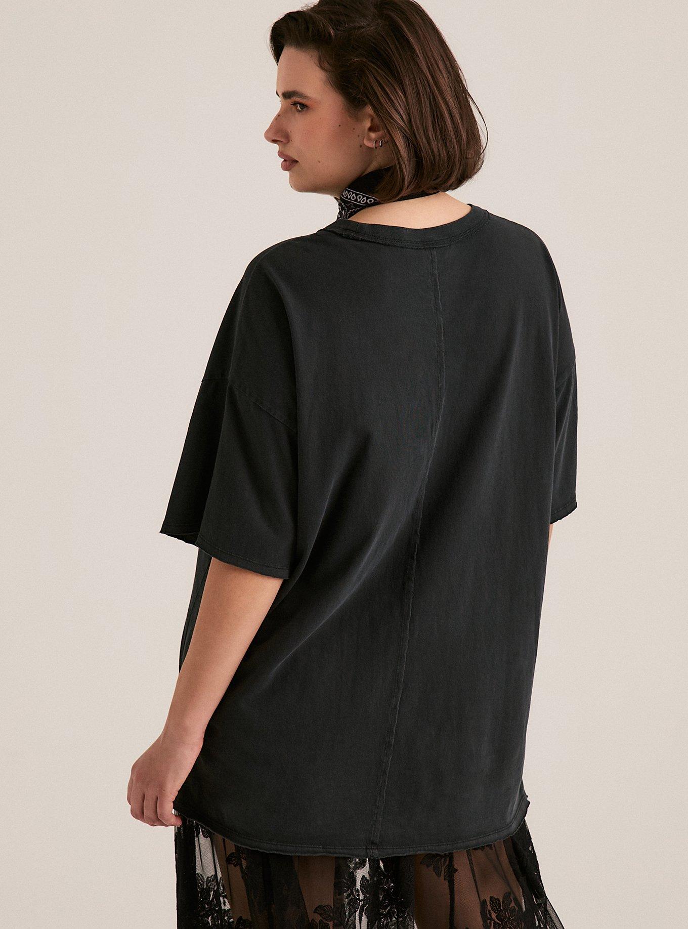 Festi Oversized Raw Edge Tee, PHANTOM, alternate