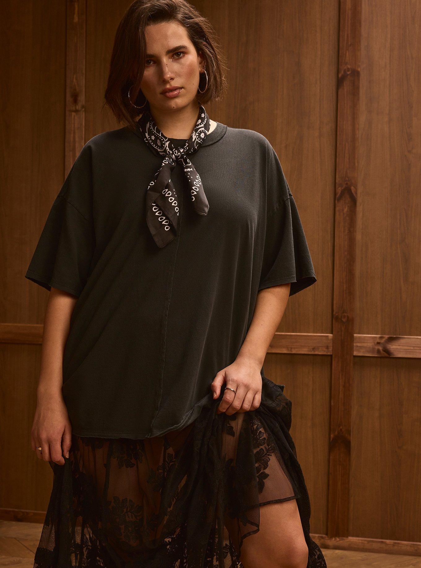 Festi Oversized Raw Edge Tee