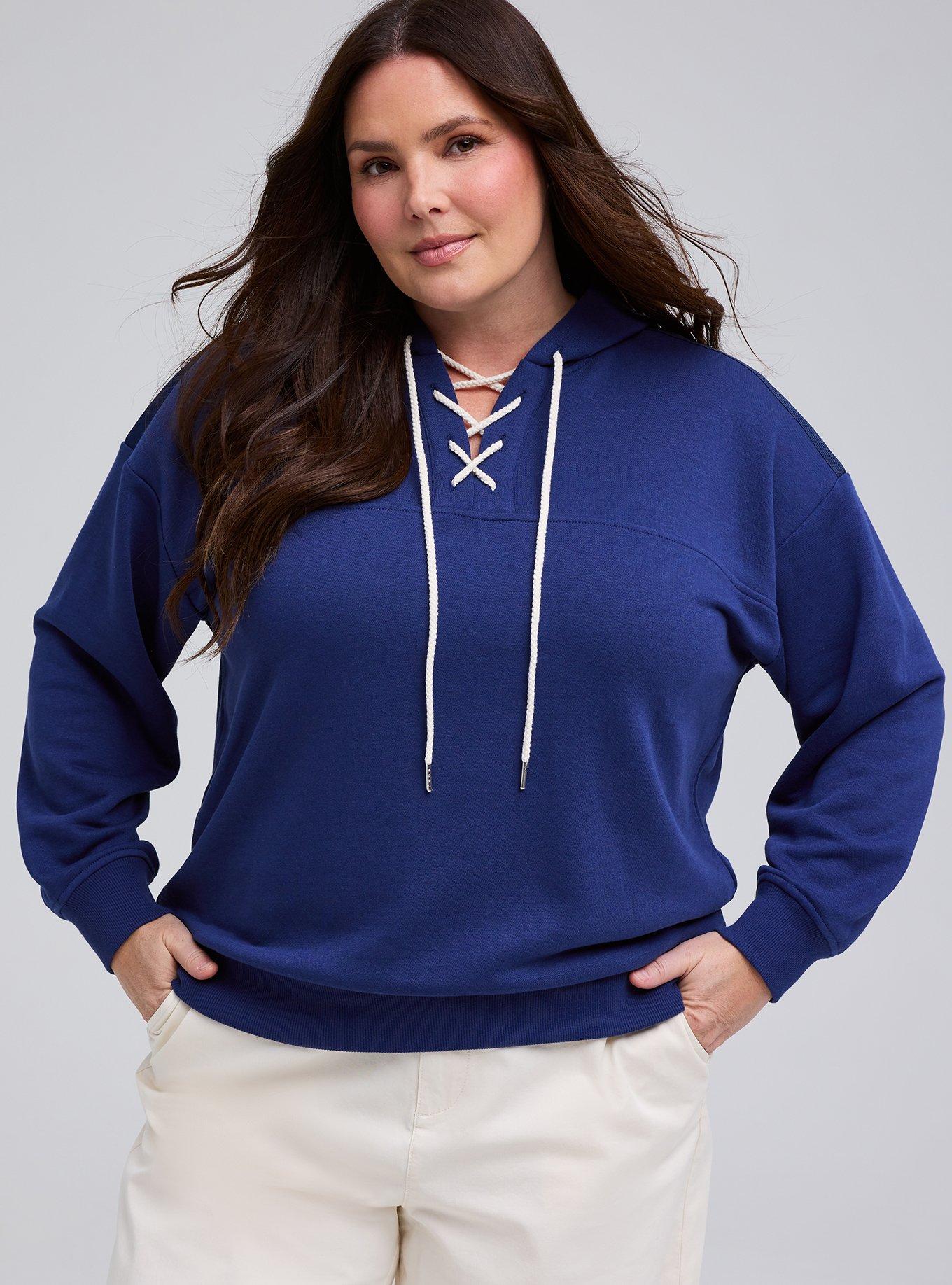 Belle Isle Lace-Up Hoodie, MEDIEVAL BLUE, alternate