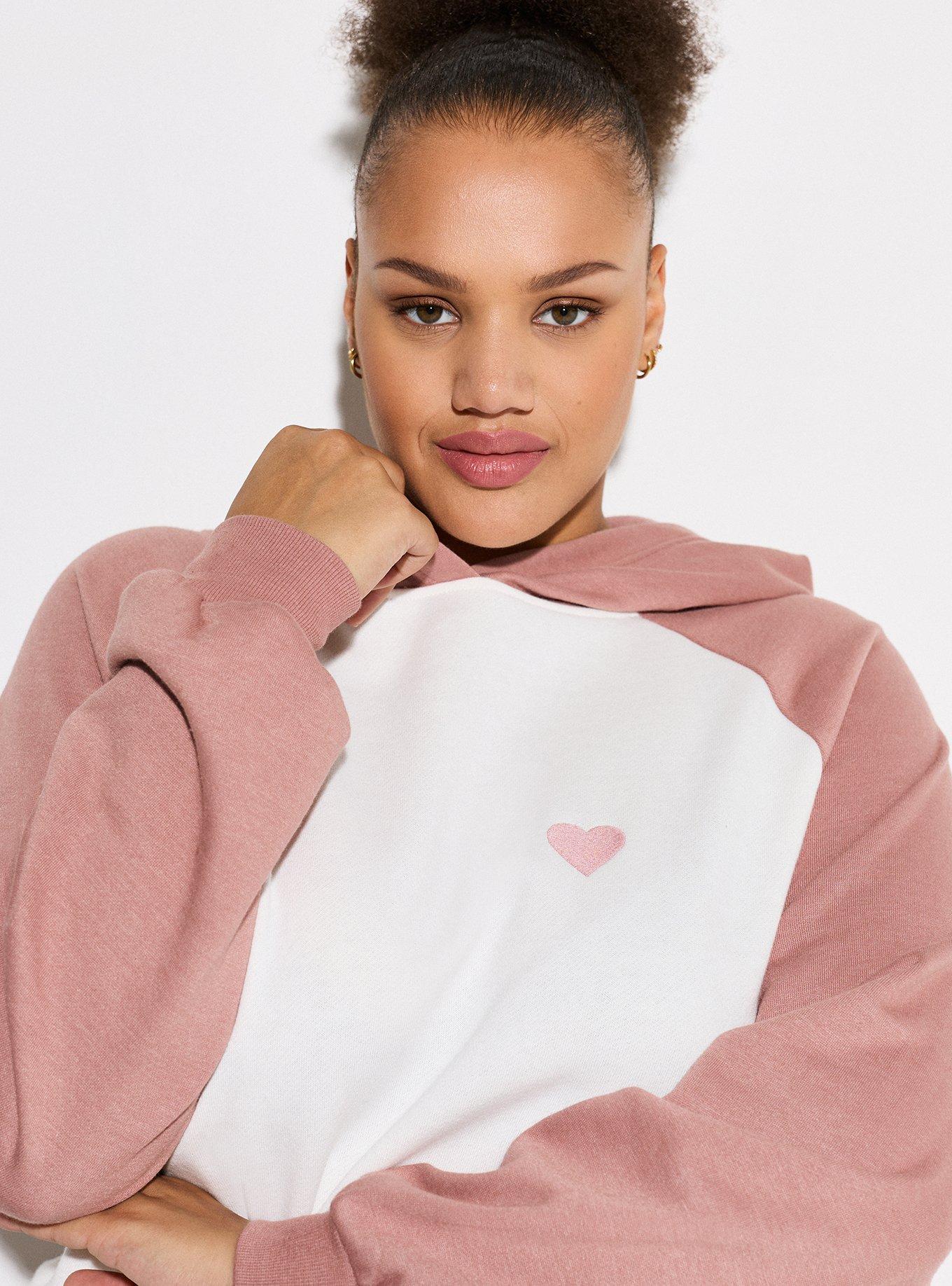LoveSick Oversized Raglan Hoodie, WOODROSE, alternate