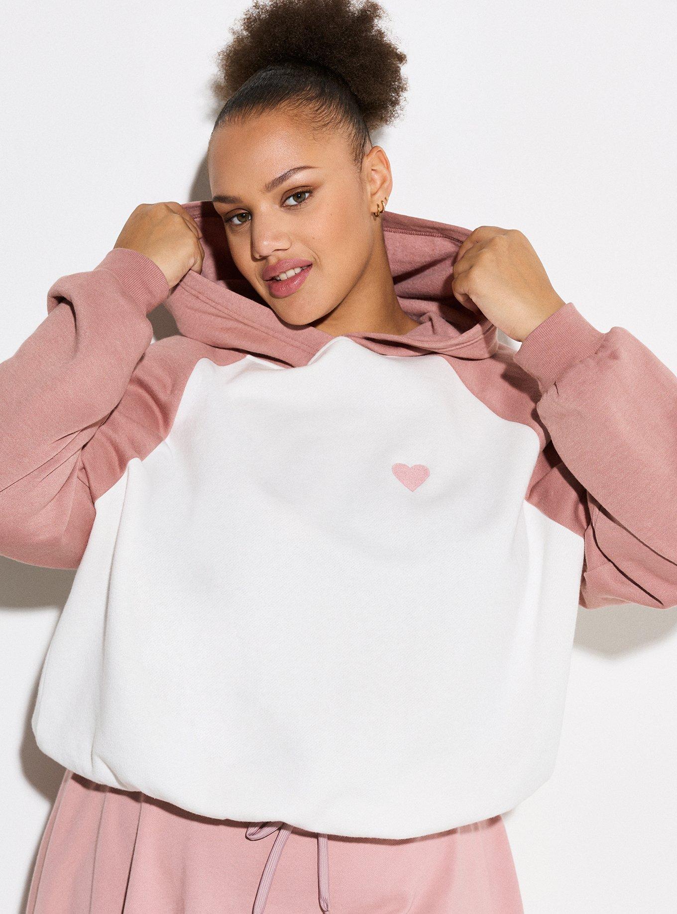 LoveSick Oversized Raglan Hoodie, WOODROSE, alternate