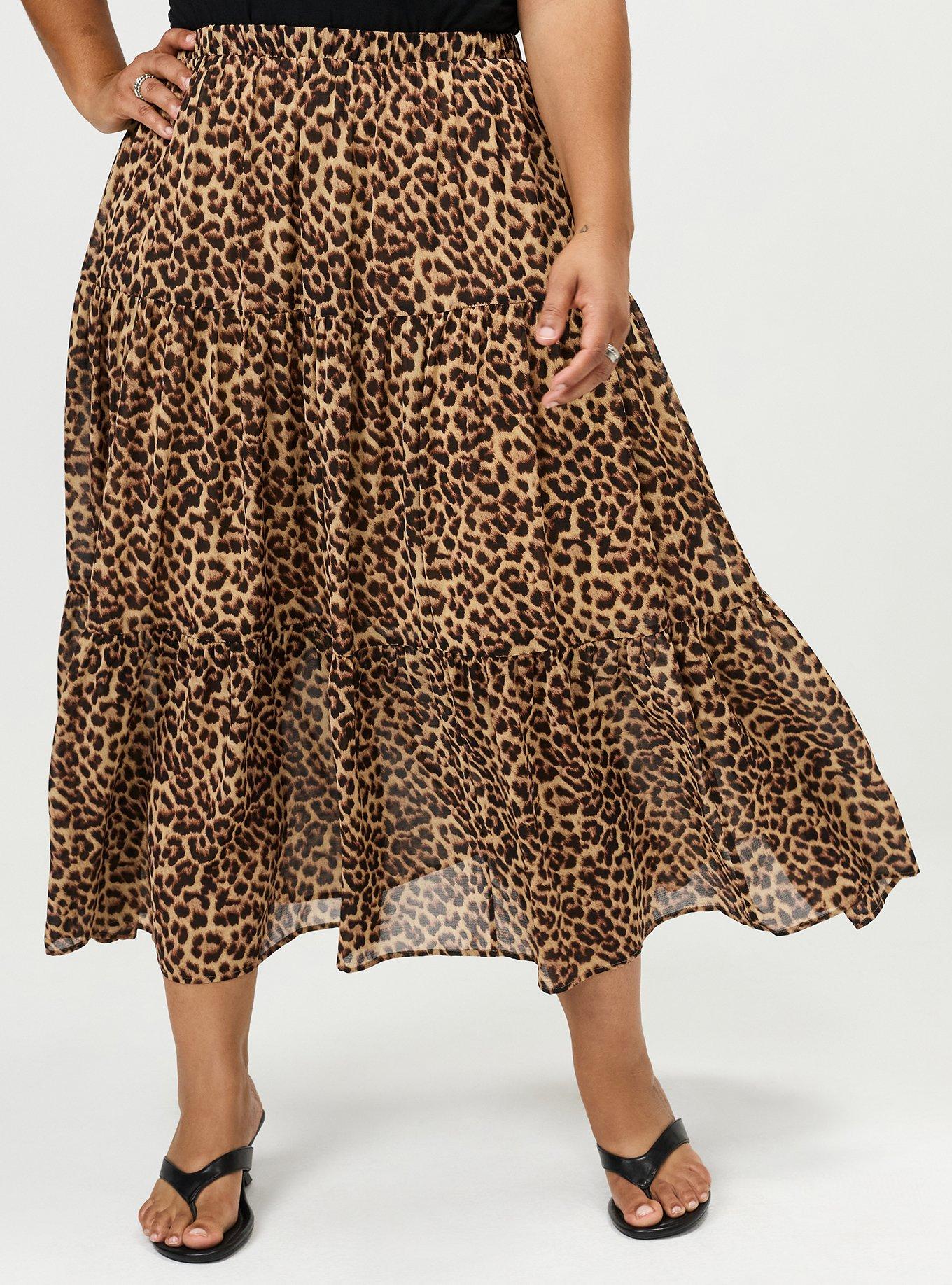 Chiffon Tiered Maxi Skirt, ON THE PROWL LEOPARD MULTI, alternate