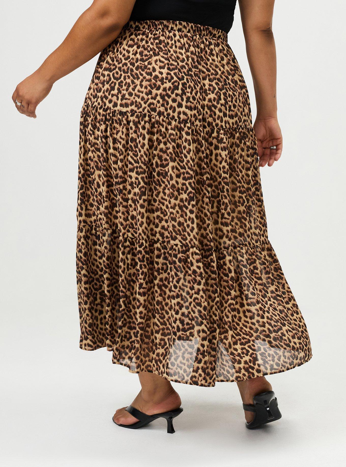 Chiffon Tiered Maxi Skirt, ON THE PROWL LEOPARD MULTI, alternate