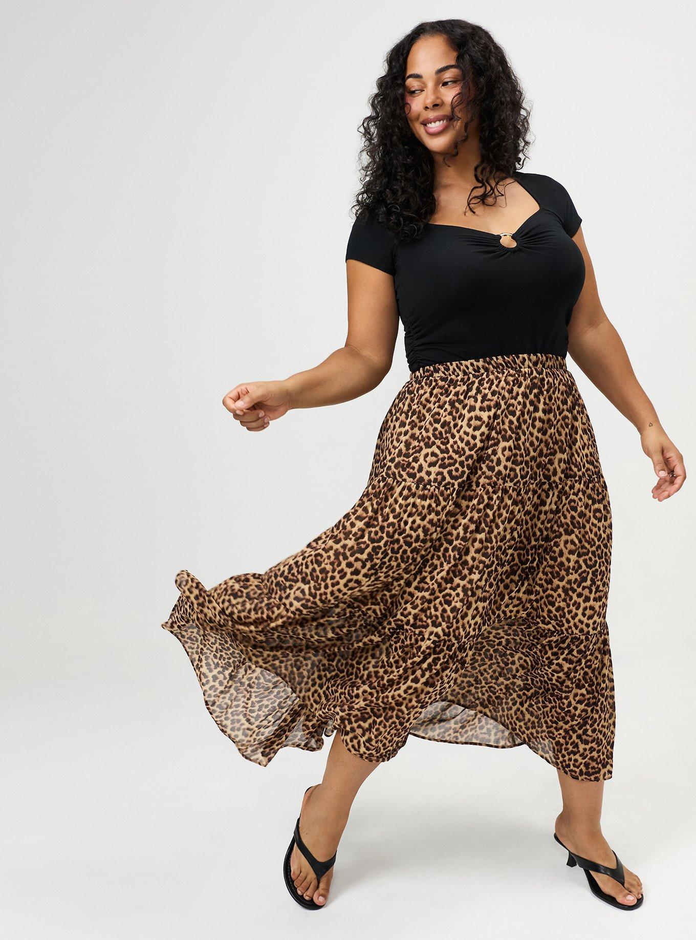 Chiffon Tiered Maxi Skirt, ON THE PROWL LEOPARD MULTI, alternate