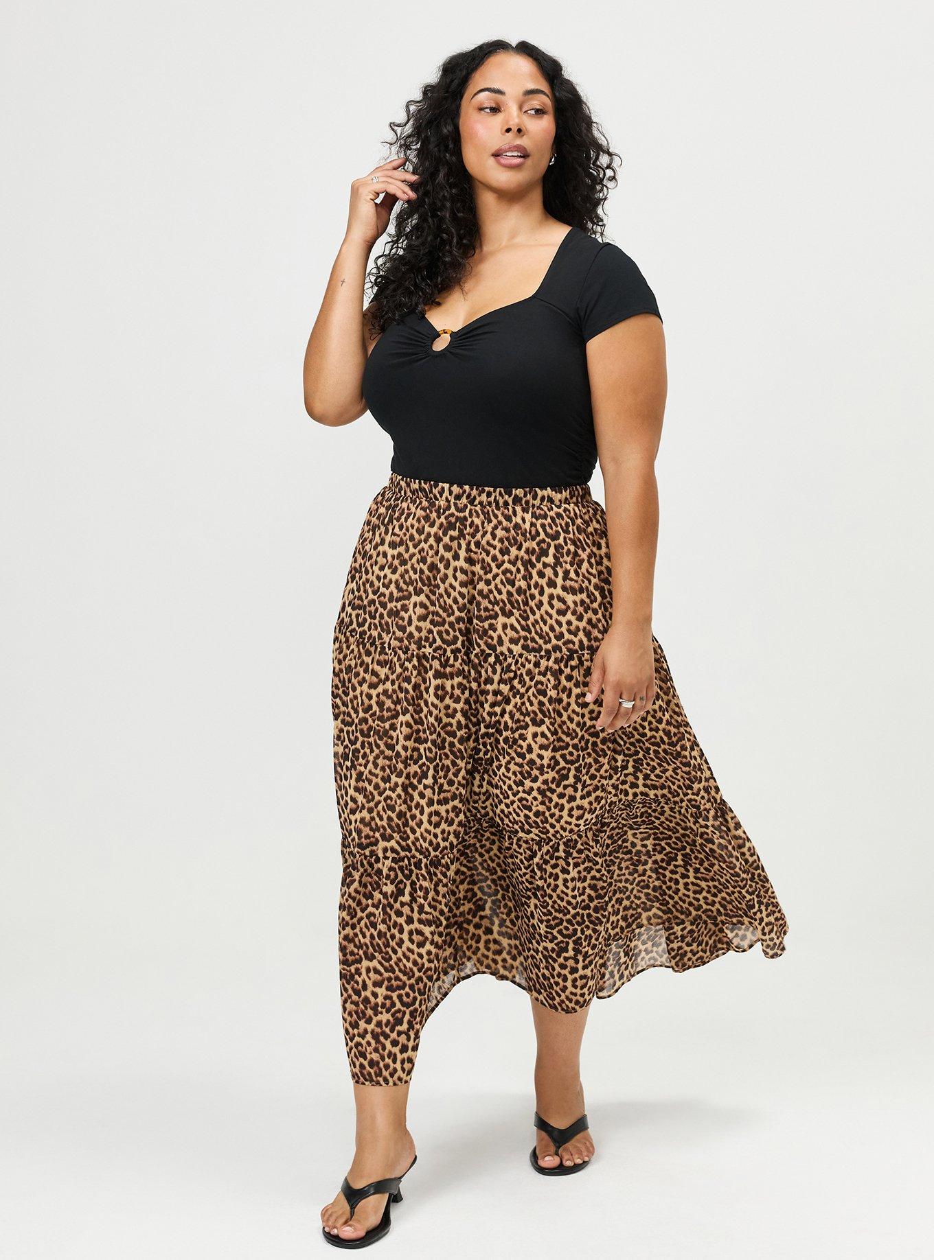 Chiffon Tiered Maxi Skirt, ON THE PROWL LEOPARD MULTI, hi-res