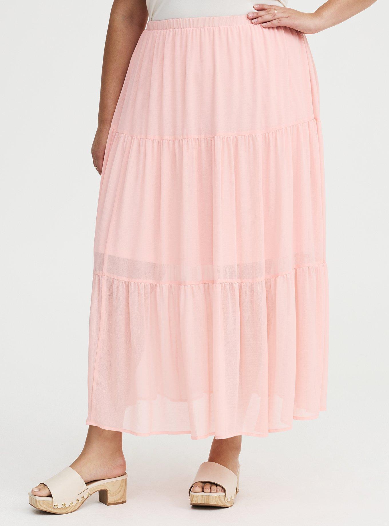 Chiffon Tiered Maxi Skirt, BLOSSOM, alternate
