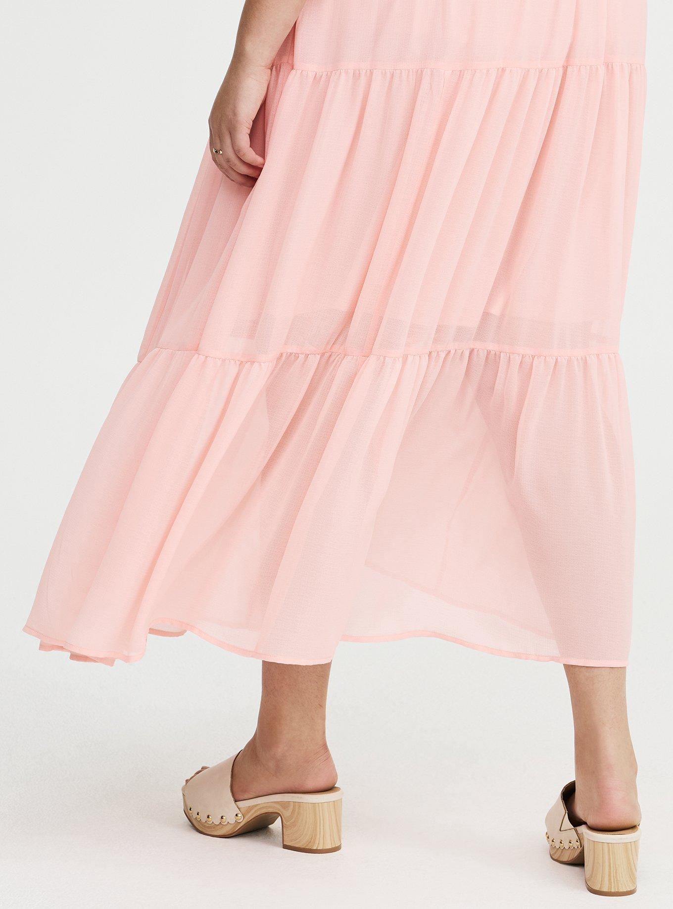 Chiffon Tiered Maxi Skirt, BLOSSOM, alternate