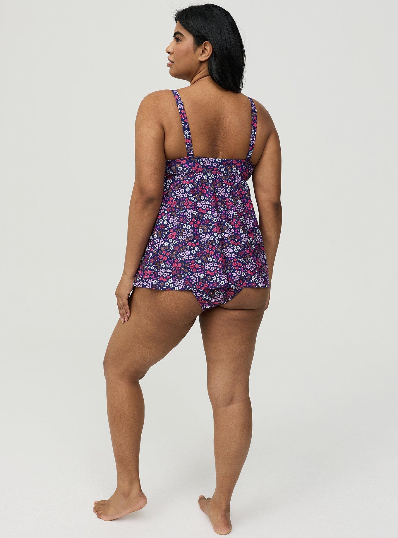 Wire-Free Twist Front Tankini, ALEX DITSY BLUE, alternate