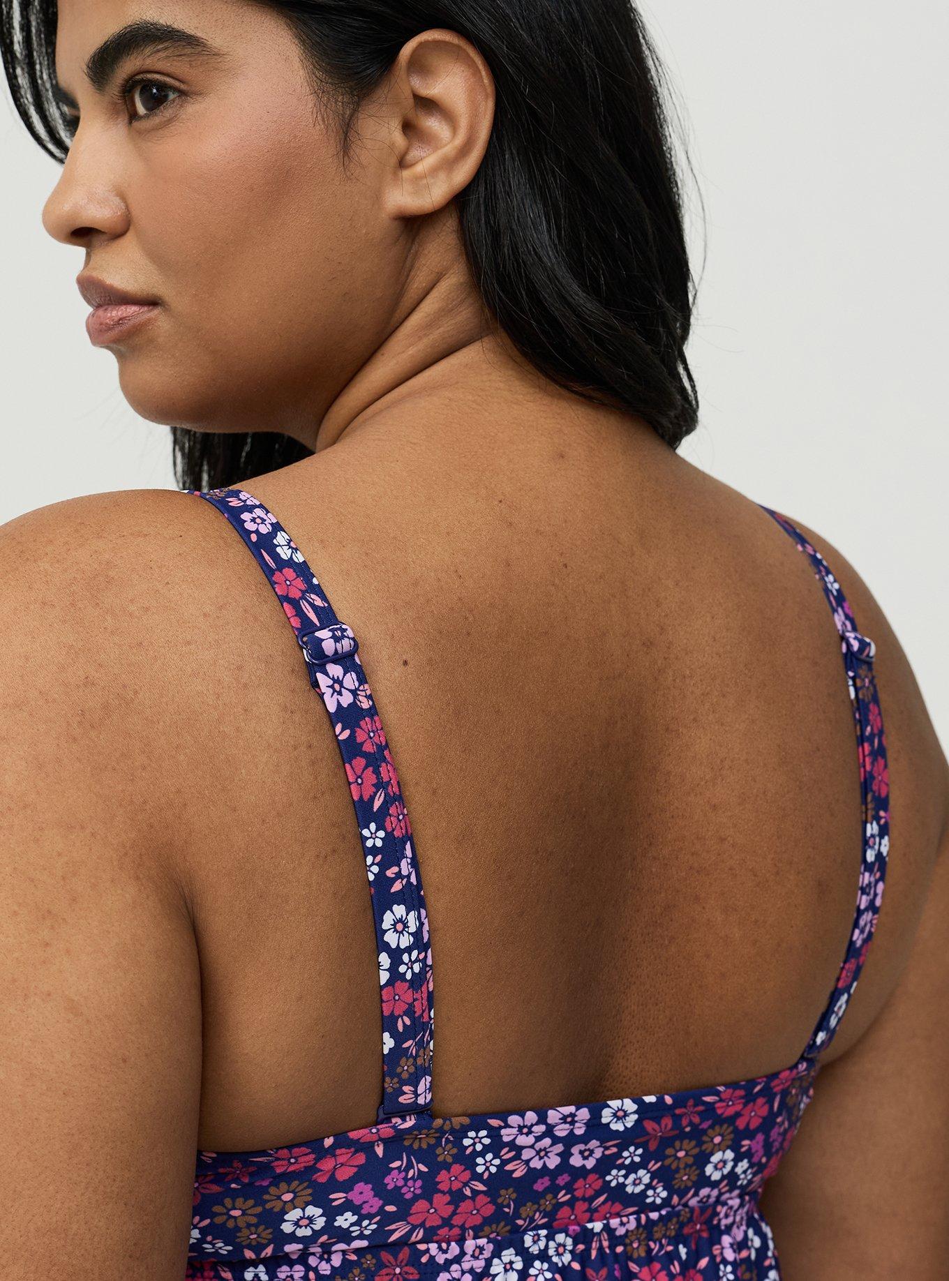 Wire-Free Twist Front Tankini, ALEX DITSY BLUE, alternate