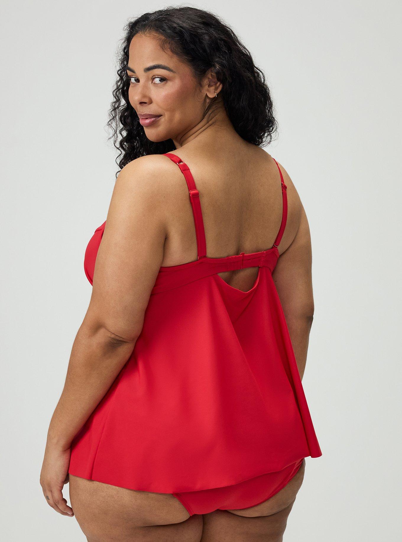 Wired Fit & Flare Tankini, RED, alternate