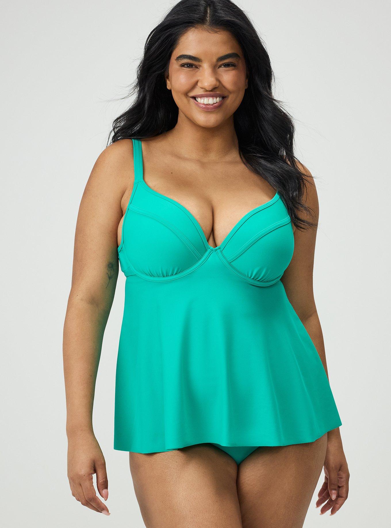 Wired Fit & Flare Tankini, TROPIC LEAF SWIM, alternate