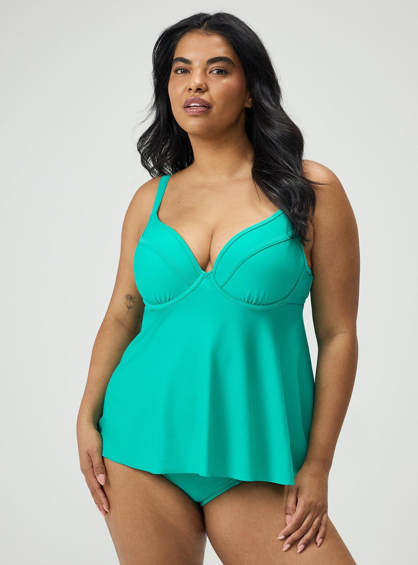 Wired Fit & Flare Tankini, TROPIC LEAF SWIM, alternate