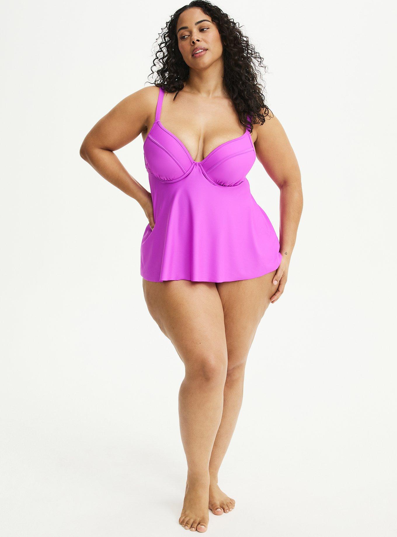 Wired Fit & Flare Tankini, VIVID VIOLET SWIM, alternate