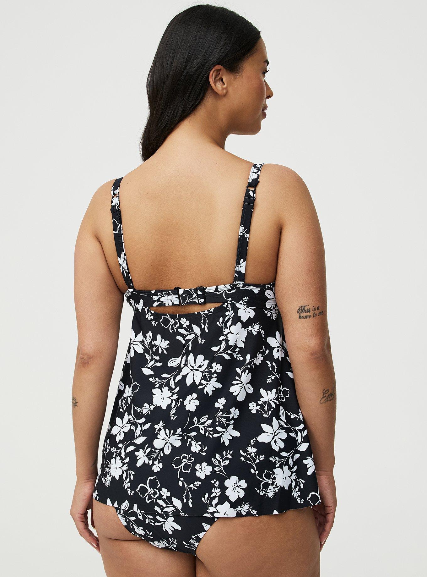 Wired Fit & Flare Tankini, KAINA FLORAL BLACK, alternate