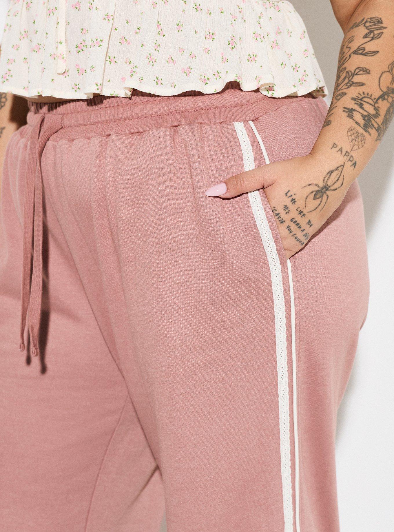 LoveSick Drawstring Lace Trim Pant, WOODROSE, alternate