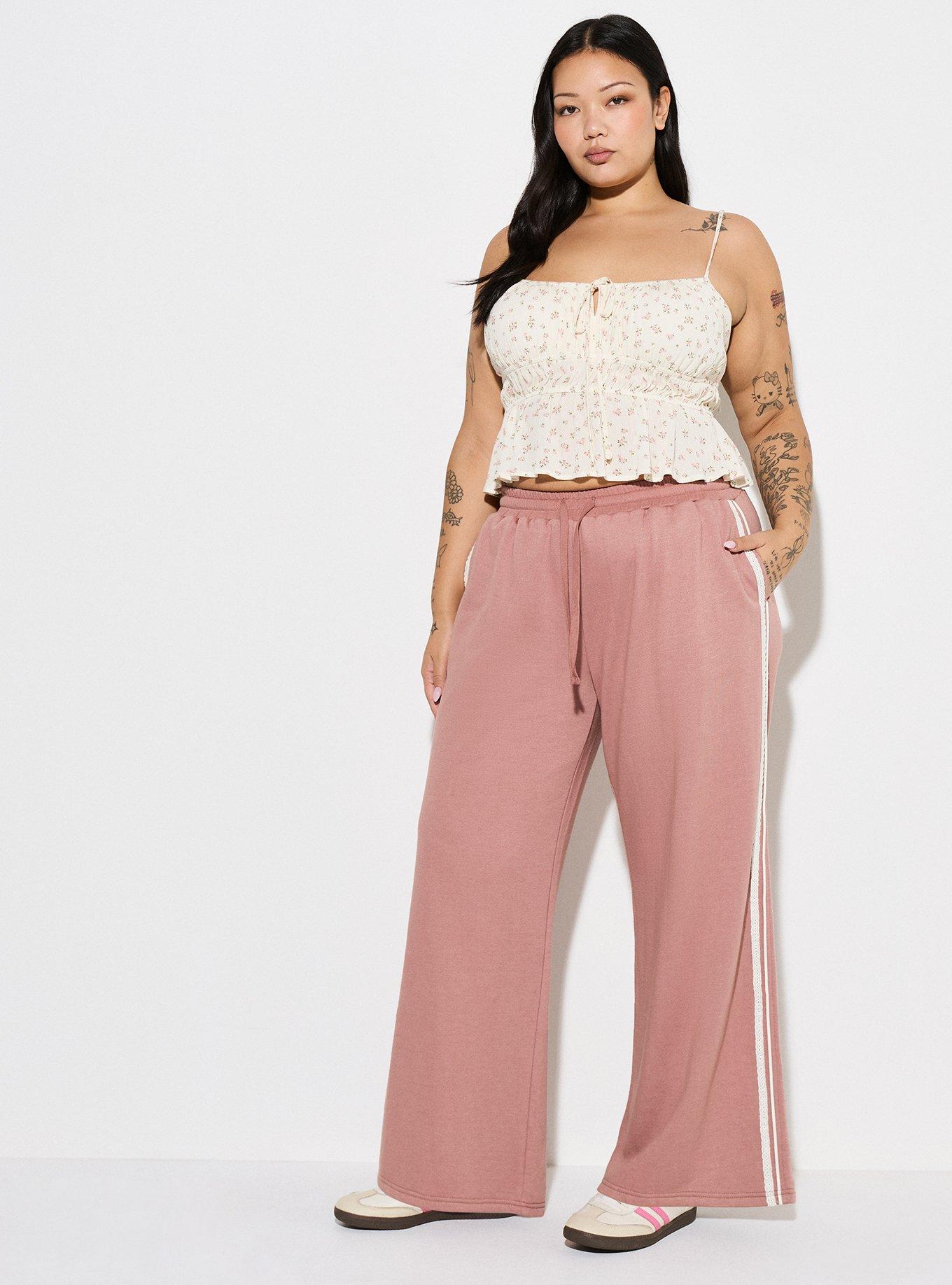 LoveSick Drawstring Lace Trim Pant, WOODROSE, alternate