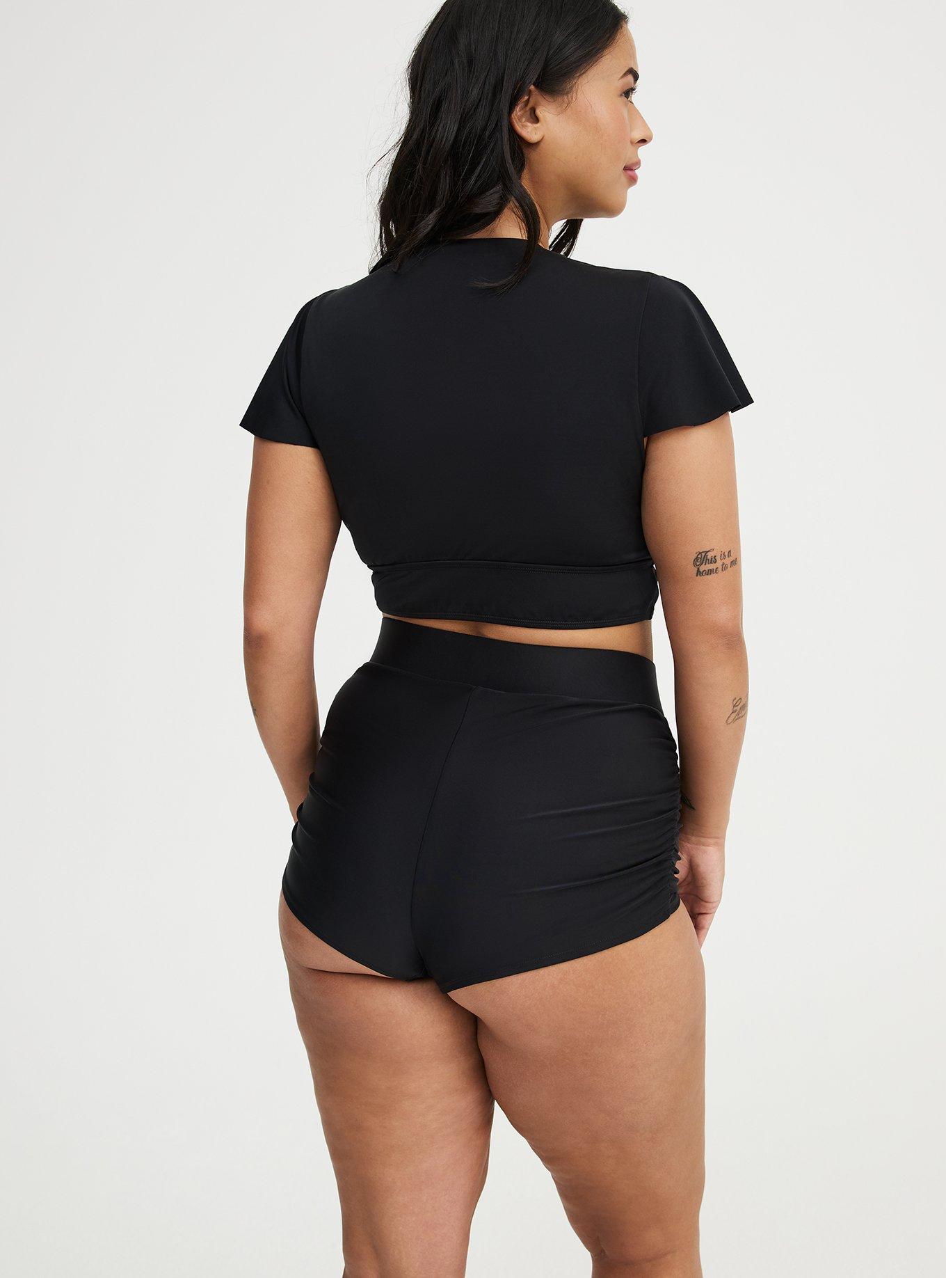 Scrunch Swim Short, DEEP BLACK, alternate