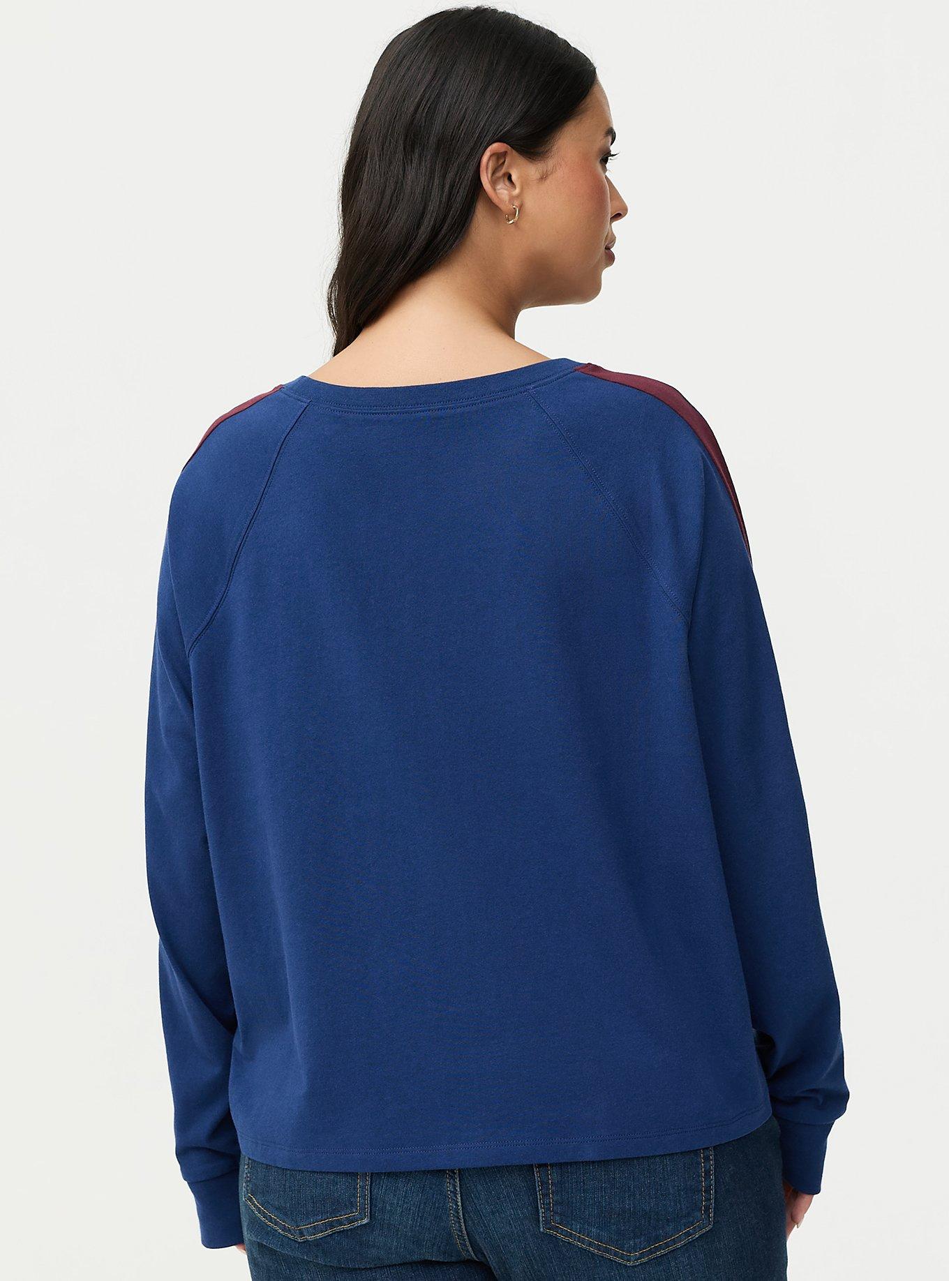 Cropped Long Sleeve Tee, TROUBLE ROSE MEDIEVAL BLUE, alternate