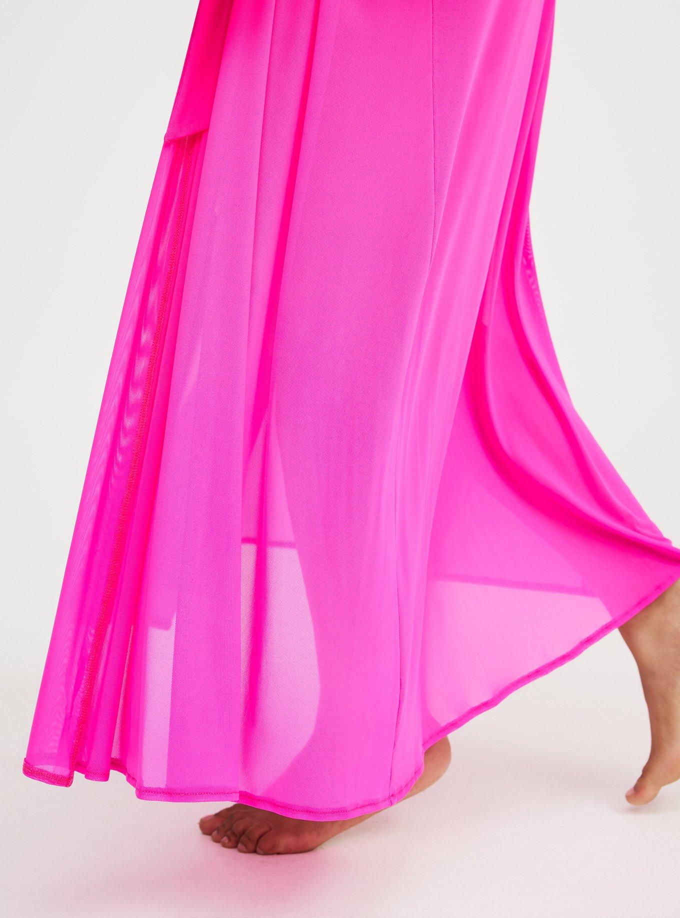 Tie Front Maxi Swim Kimono, NEON PINK SWIM, alternate