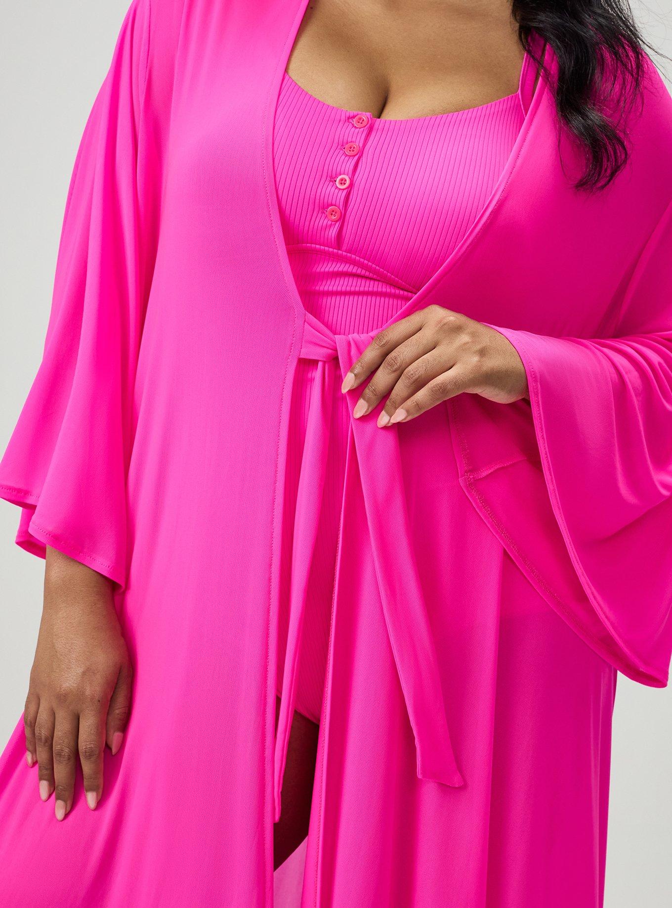 Plus Size - Tie Front Maxi Swim Kimono - Torrid