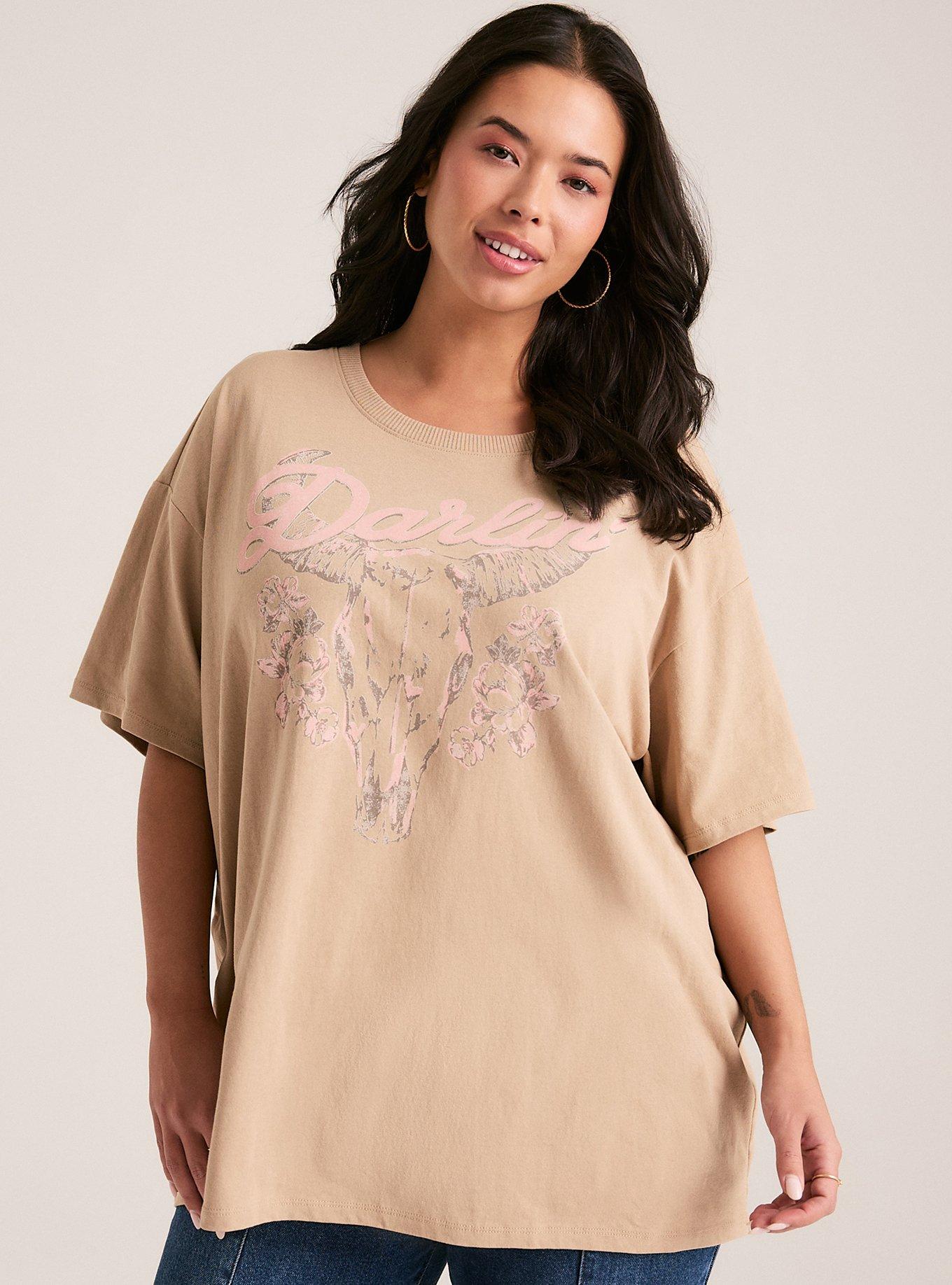 Festi Oversized Tee, DARLIN SKULL SAVANNAH TAN, hi-res