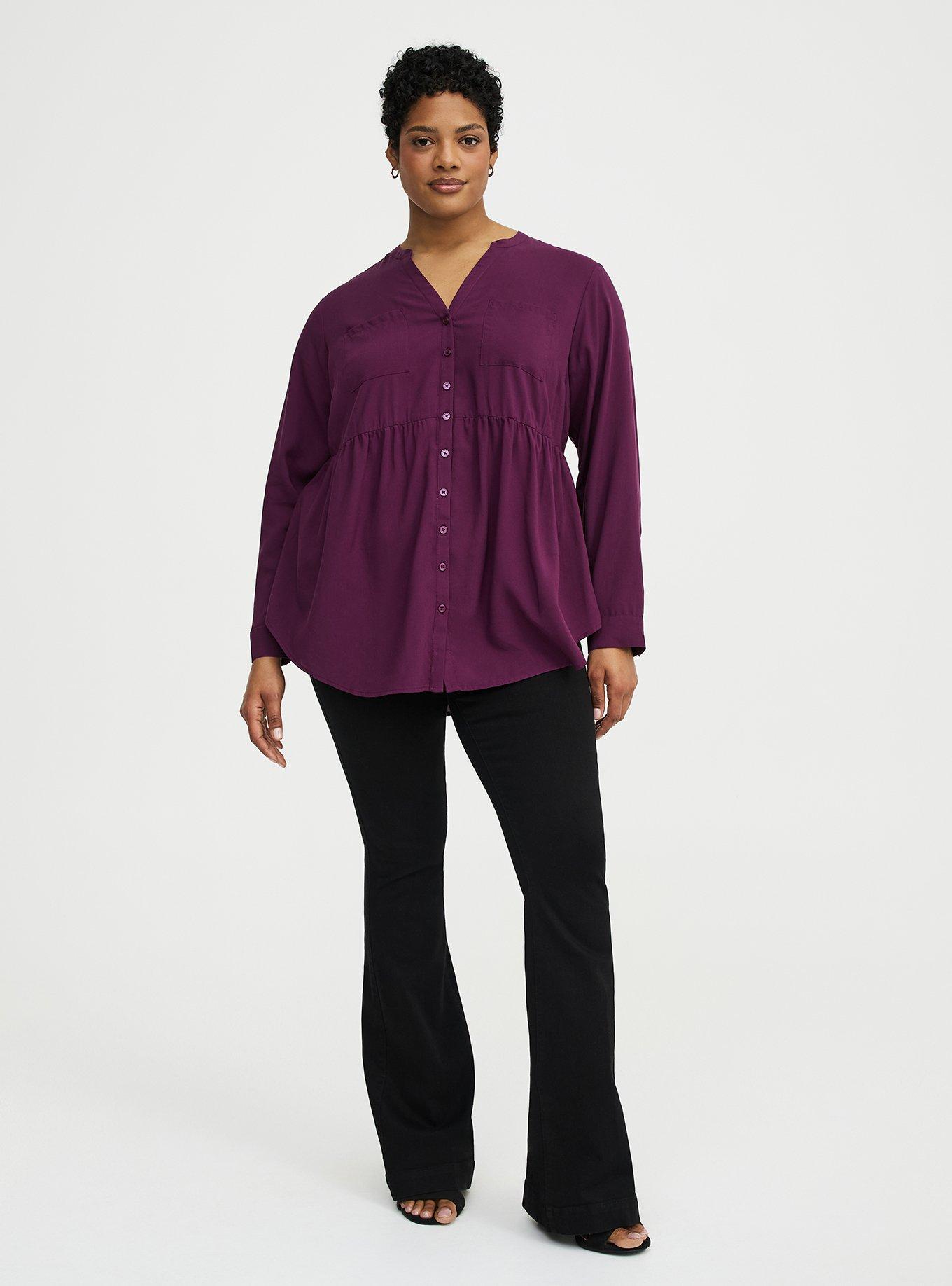 Emma Babydoll Top, POTENT PURPLE, alternate