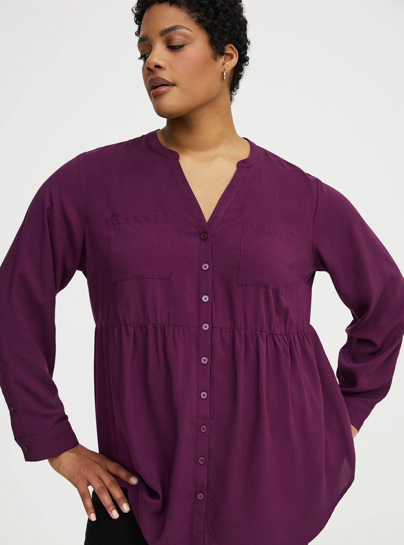 Emma Babydoll Top, POTENT PURPLE, alternate