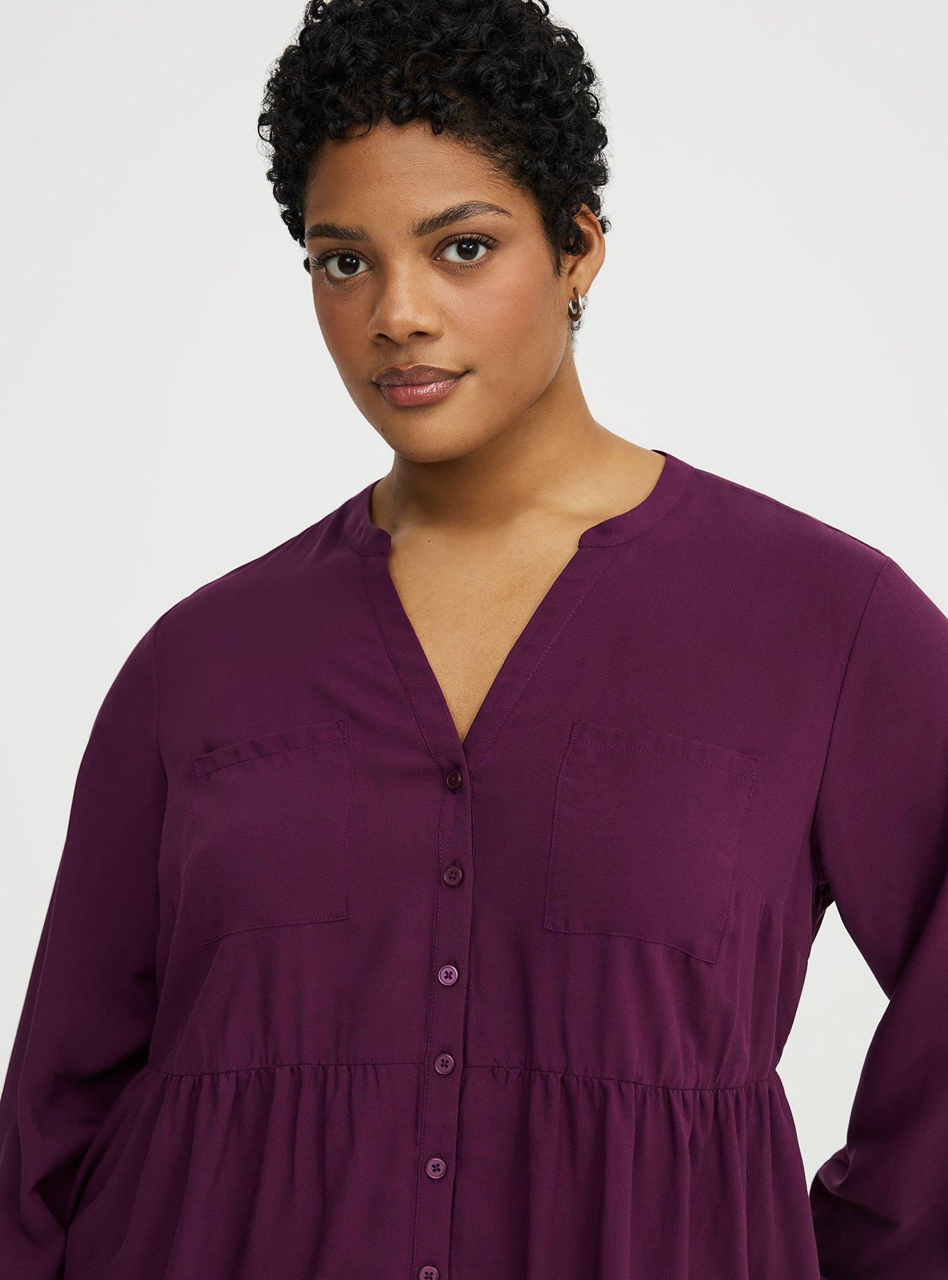 Emma Babydoll Top, POTENT PURPLE, alternate