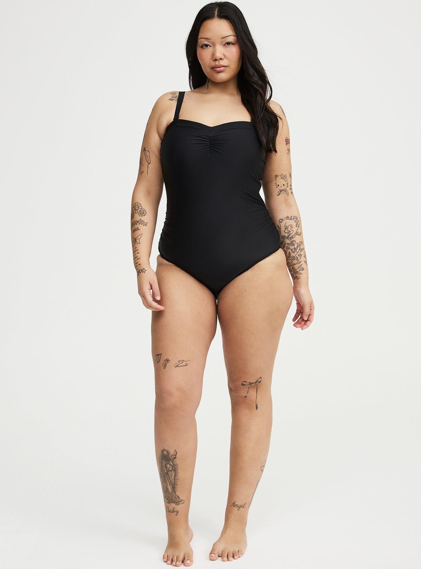 Wire-Free Strapless One Piece, DEEP BLACK, alternate