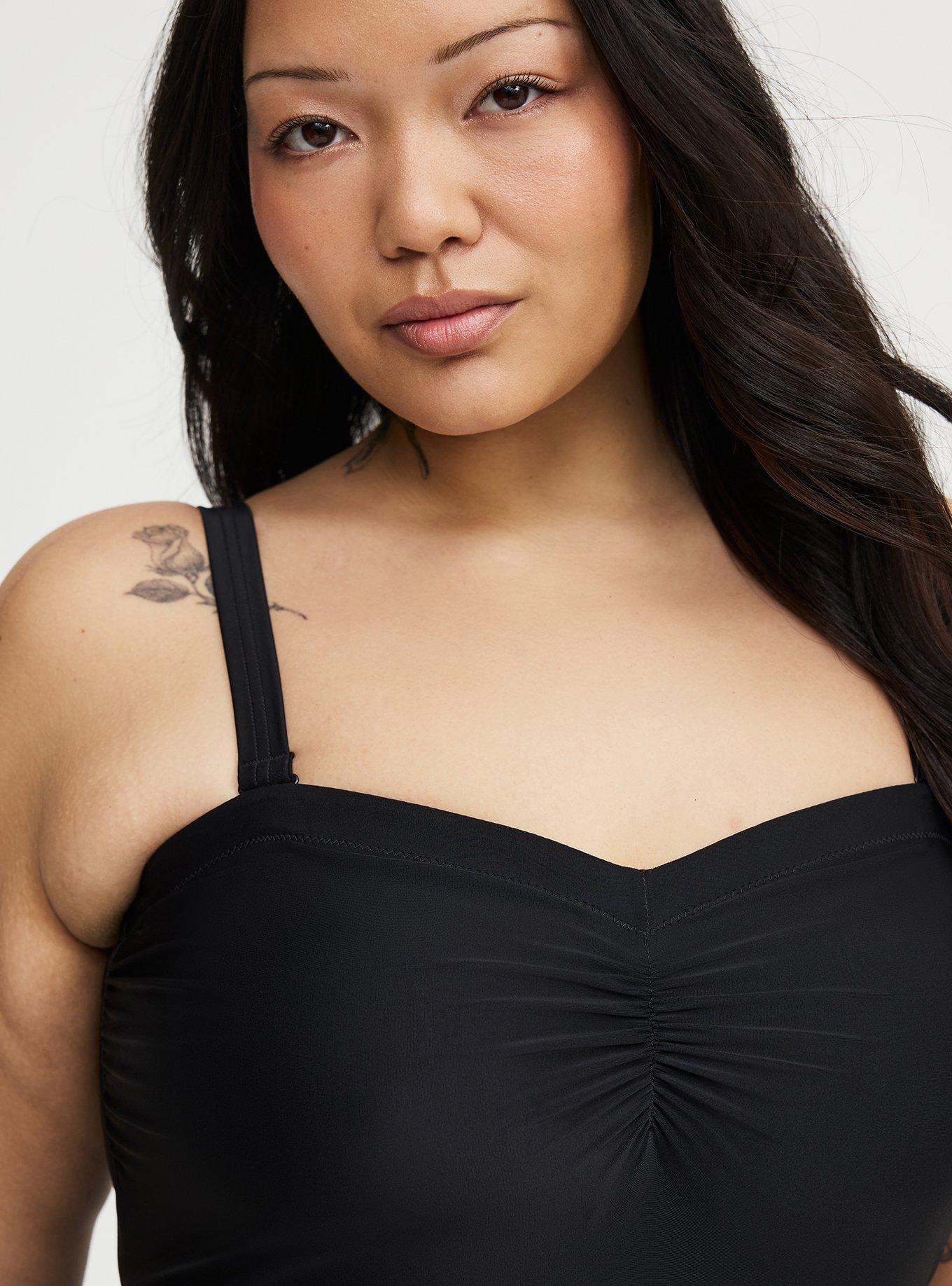 Wire-Free Strapless One Piece, DEEP BLACK, alternate