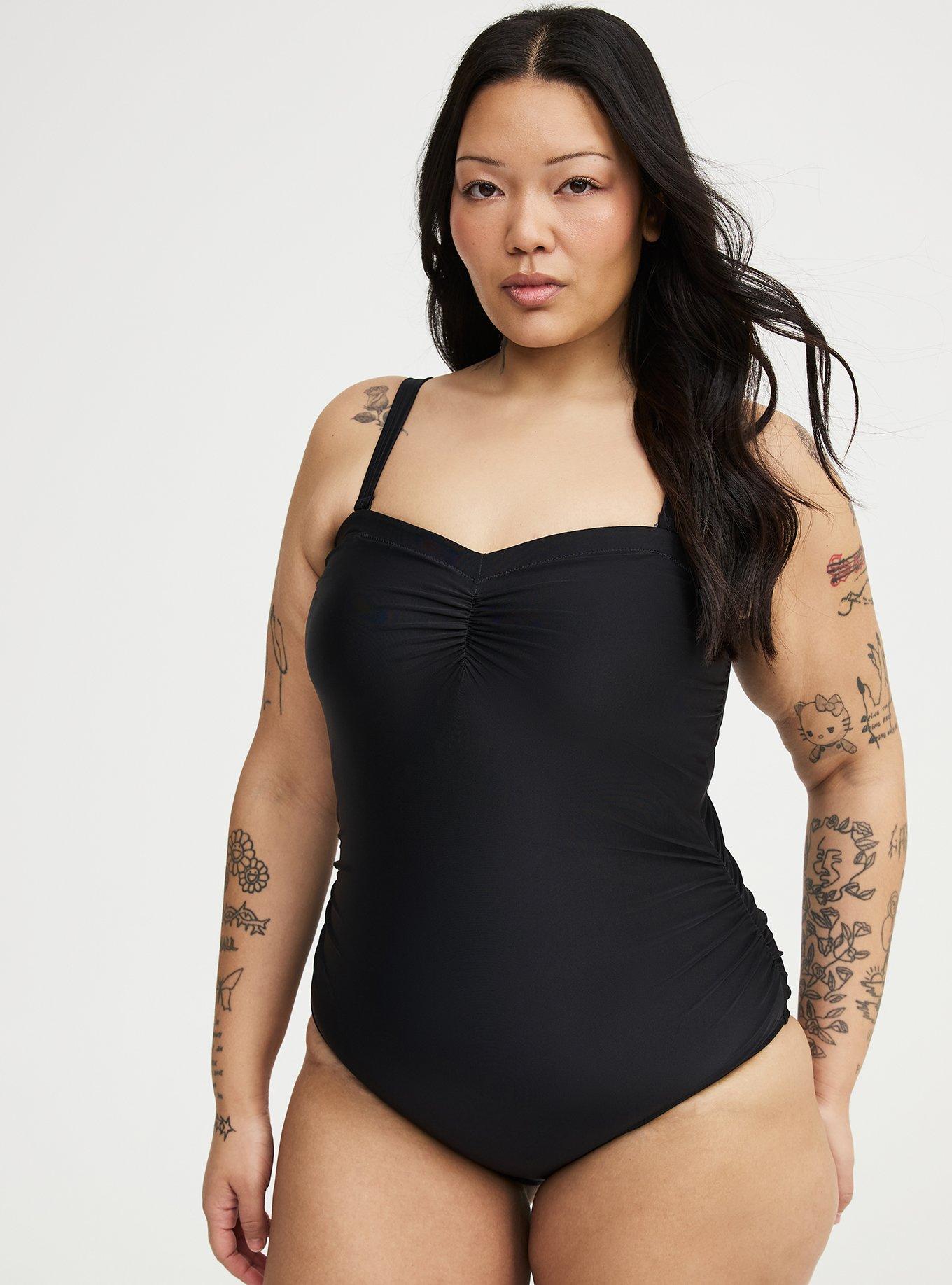 Wire-Free Strapless One Piece, DEEP BLACK, hi-res