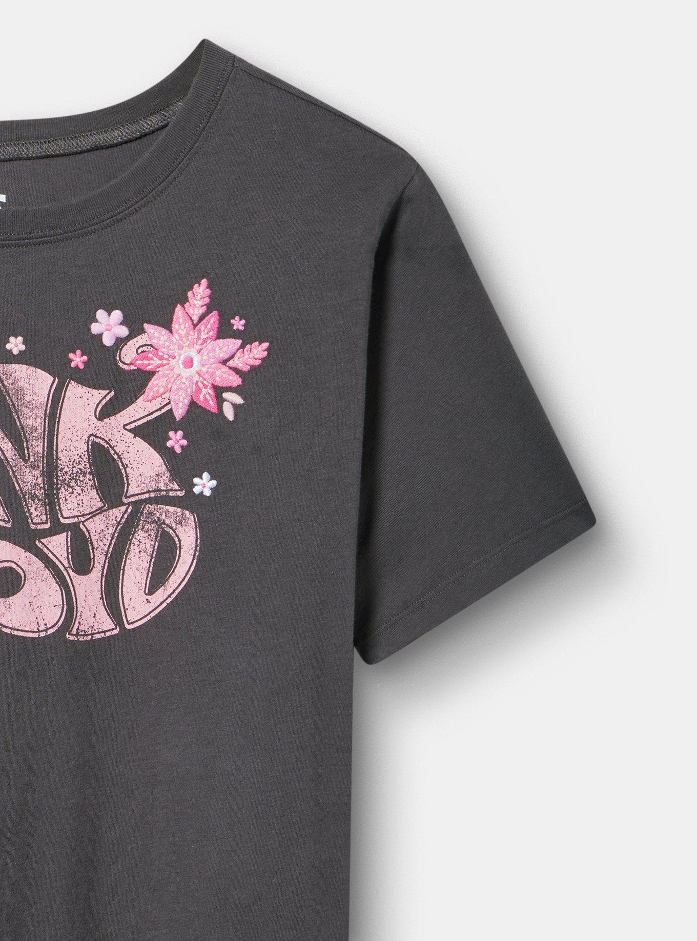 Pink Floyd Classic Cotton Tee, PINK FLOYD FLOWERS VINTAGE BLACK, alternate