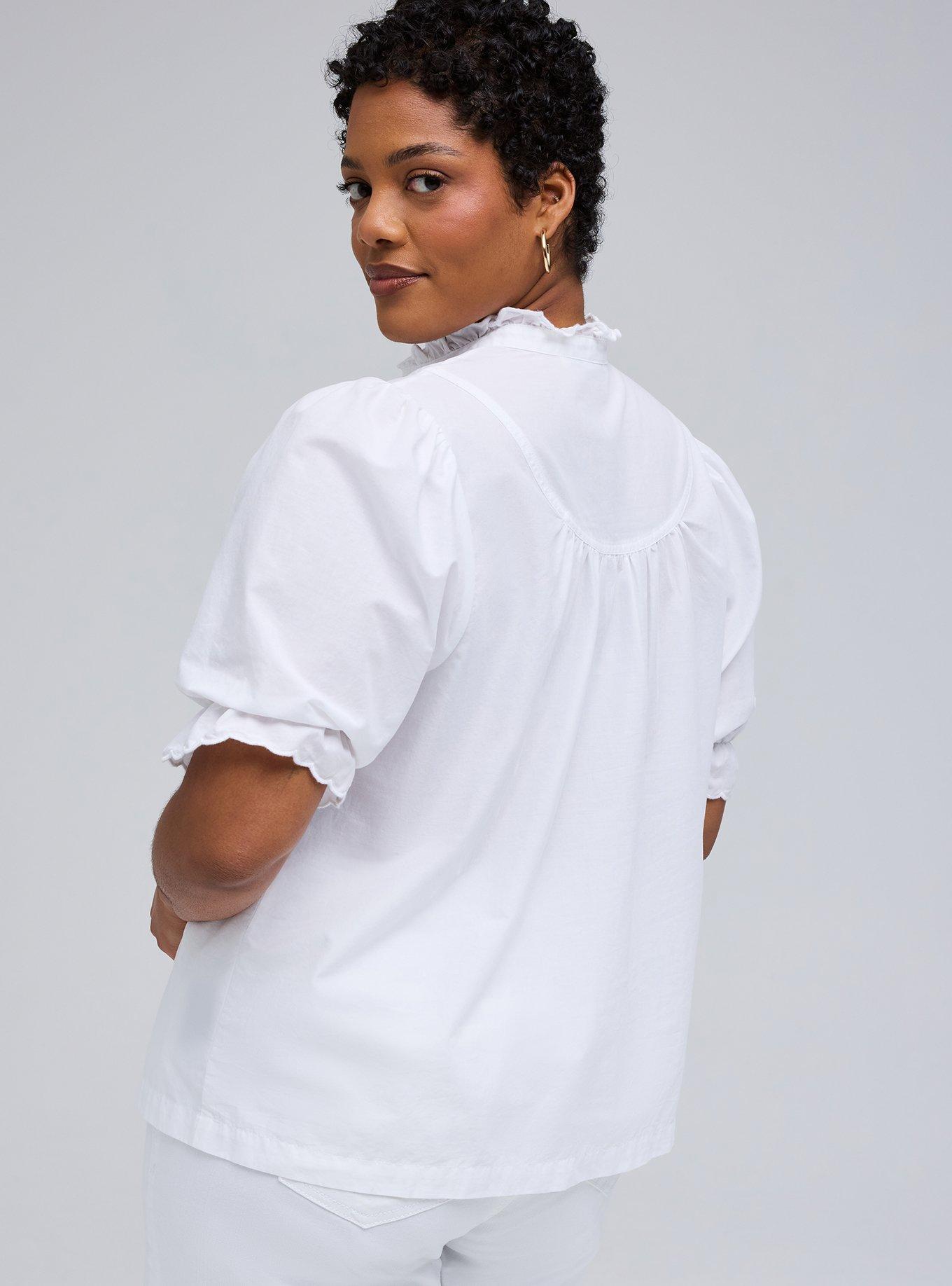 Plus Size - Belle Isle Ruffle Neck Puff Sleeve Top - Torrid