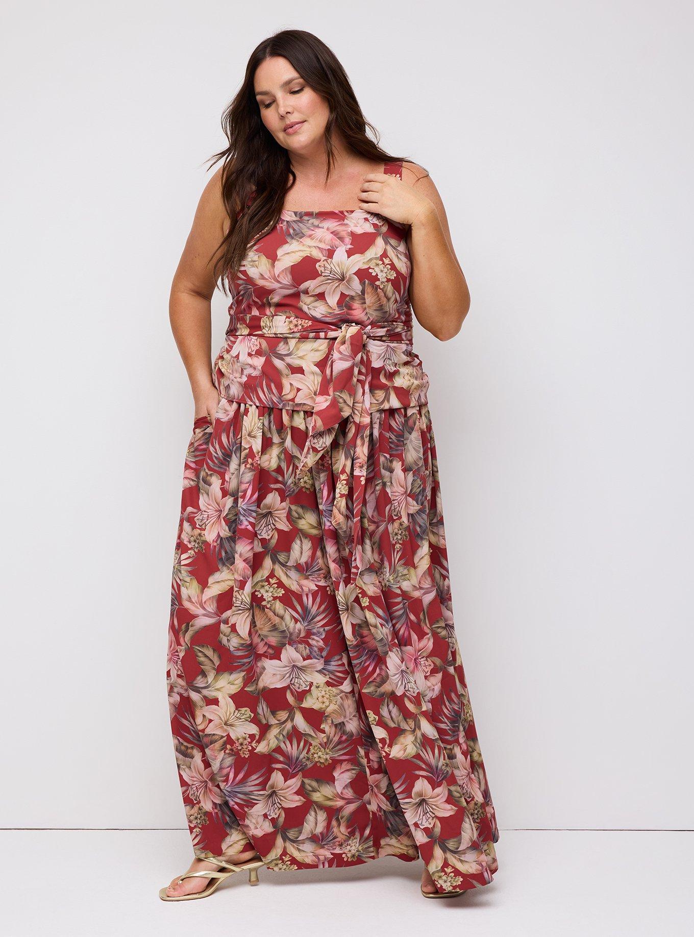 Studio Tie Front Cropped Tank, CANAL TROPICAL BURGUNDY, alternate