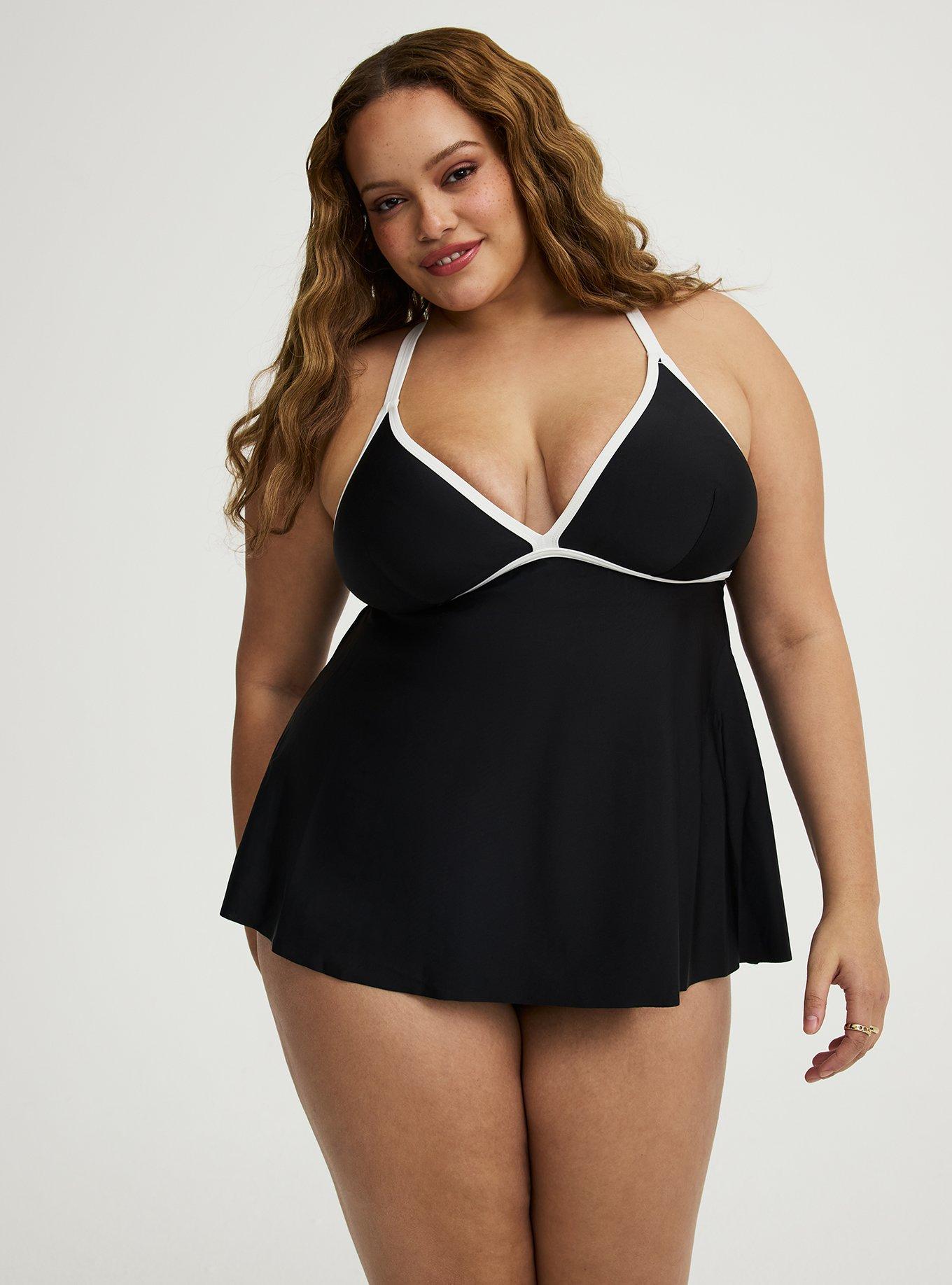 Wireless Triangle Tankini, DEEP BLACK, hi-res