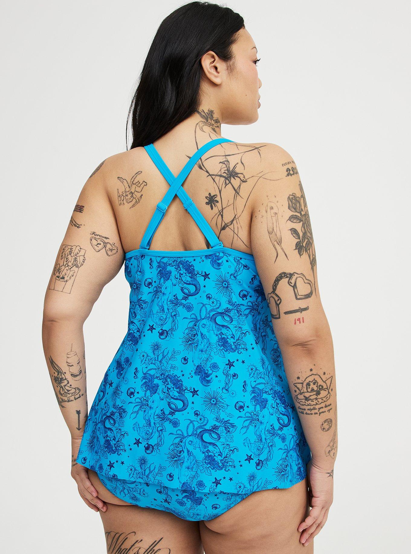 Wireless Triangle Tankini, OCEAN MERMAID FANTASY TEAL, alternate