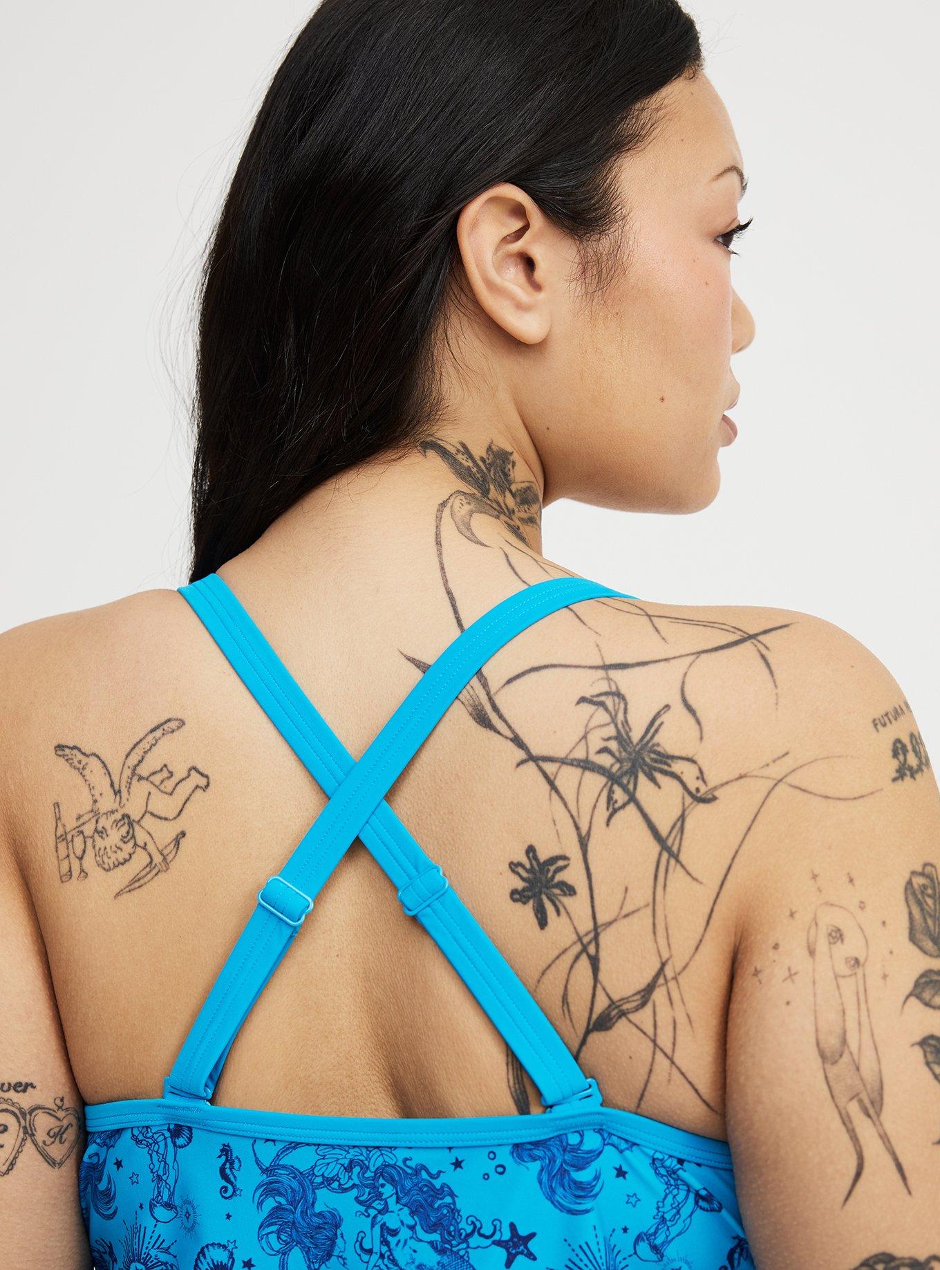 Wireless Triangle Tankini, OCEAN MERMAID FANTASY TEAL, alternate