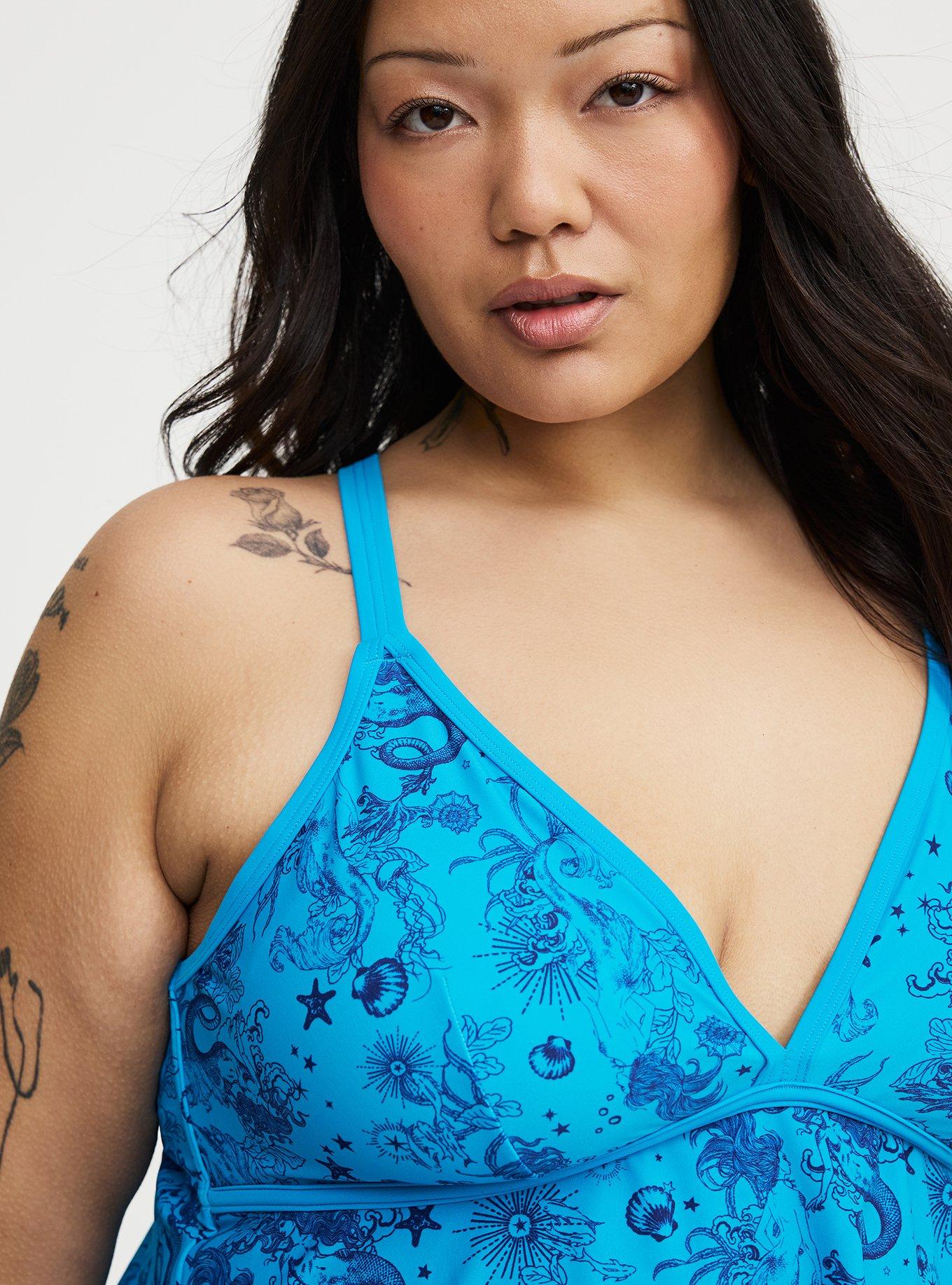 Wireless Triangle Tankini, OCEAN MERMAID FANTASY TEAL, alternate