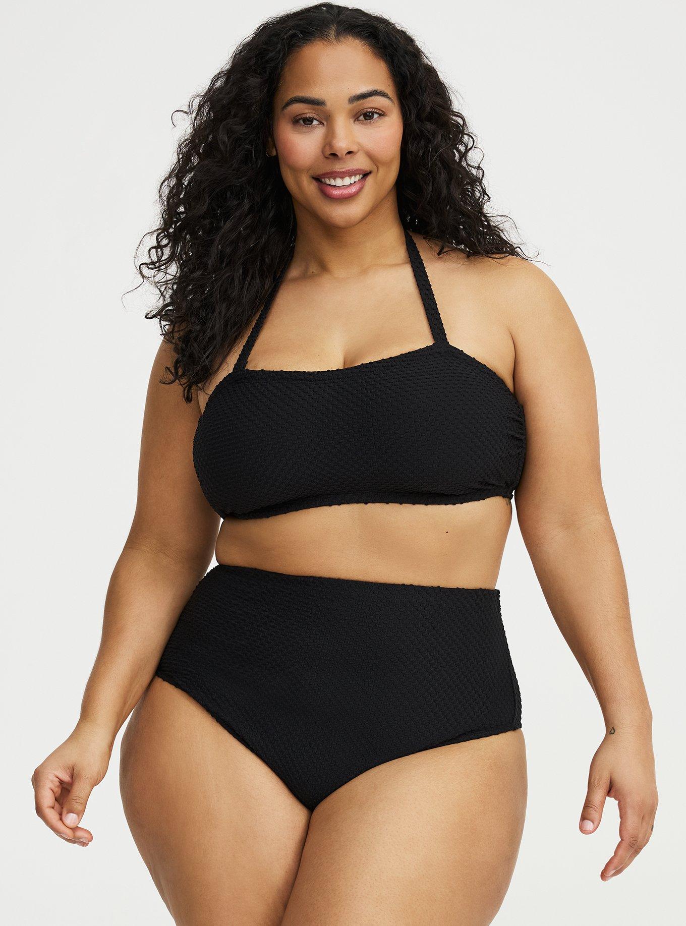 Smocked Cheeky Swim Bottom, DEEP BLACK, alternate