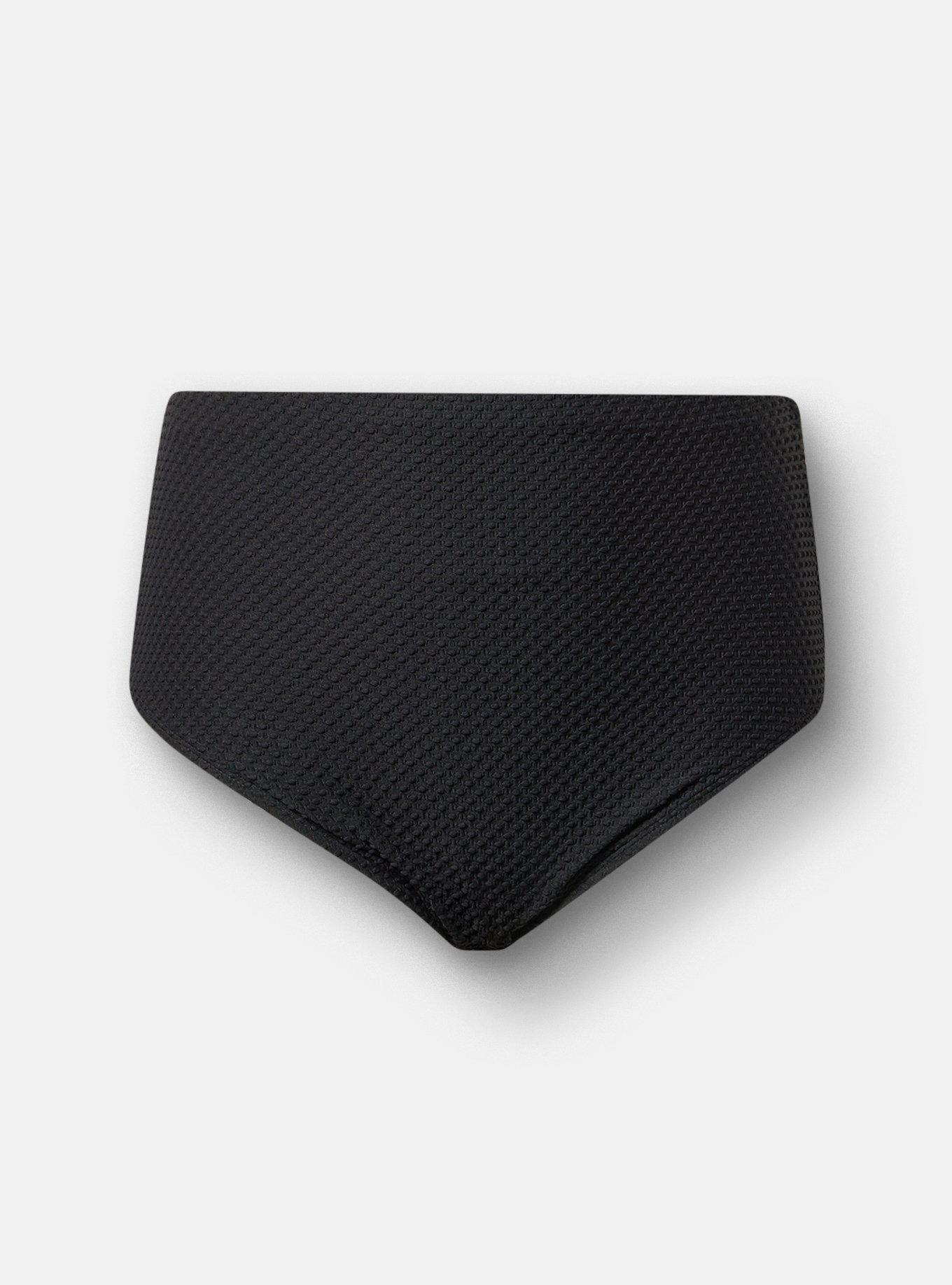 Smocked Cheeky Swim Bottom, DEEP BLACK, hi-res