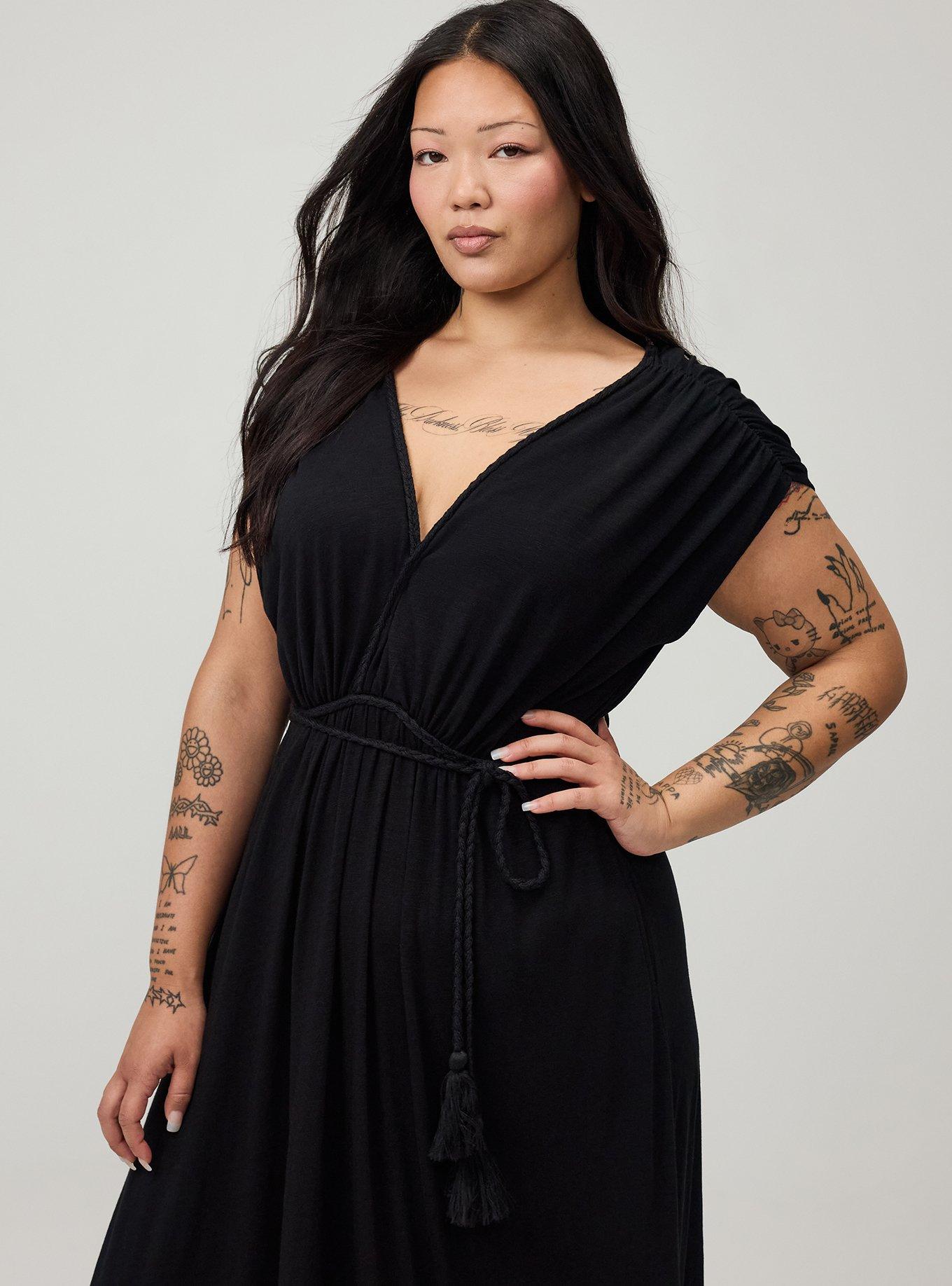 Studio Cord Detail Maxi Dress, DEEP BLACK, alternate