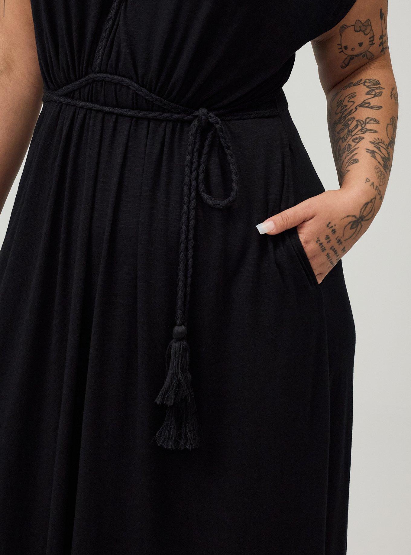 Studio Cord Detail Maxi Dress, DEEP BLACK, alternate