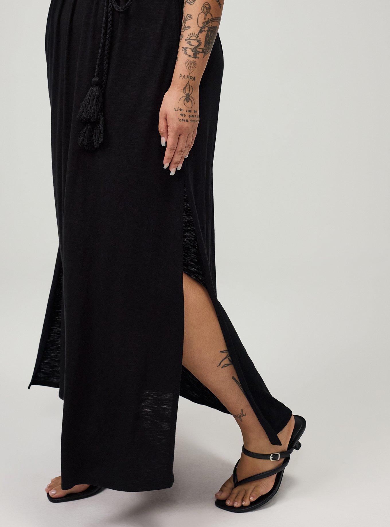 Studio Cord Detail Maxi Dress, DEEP BLACK, alternate