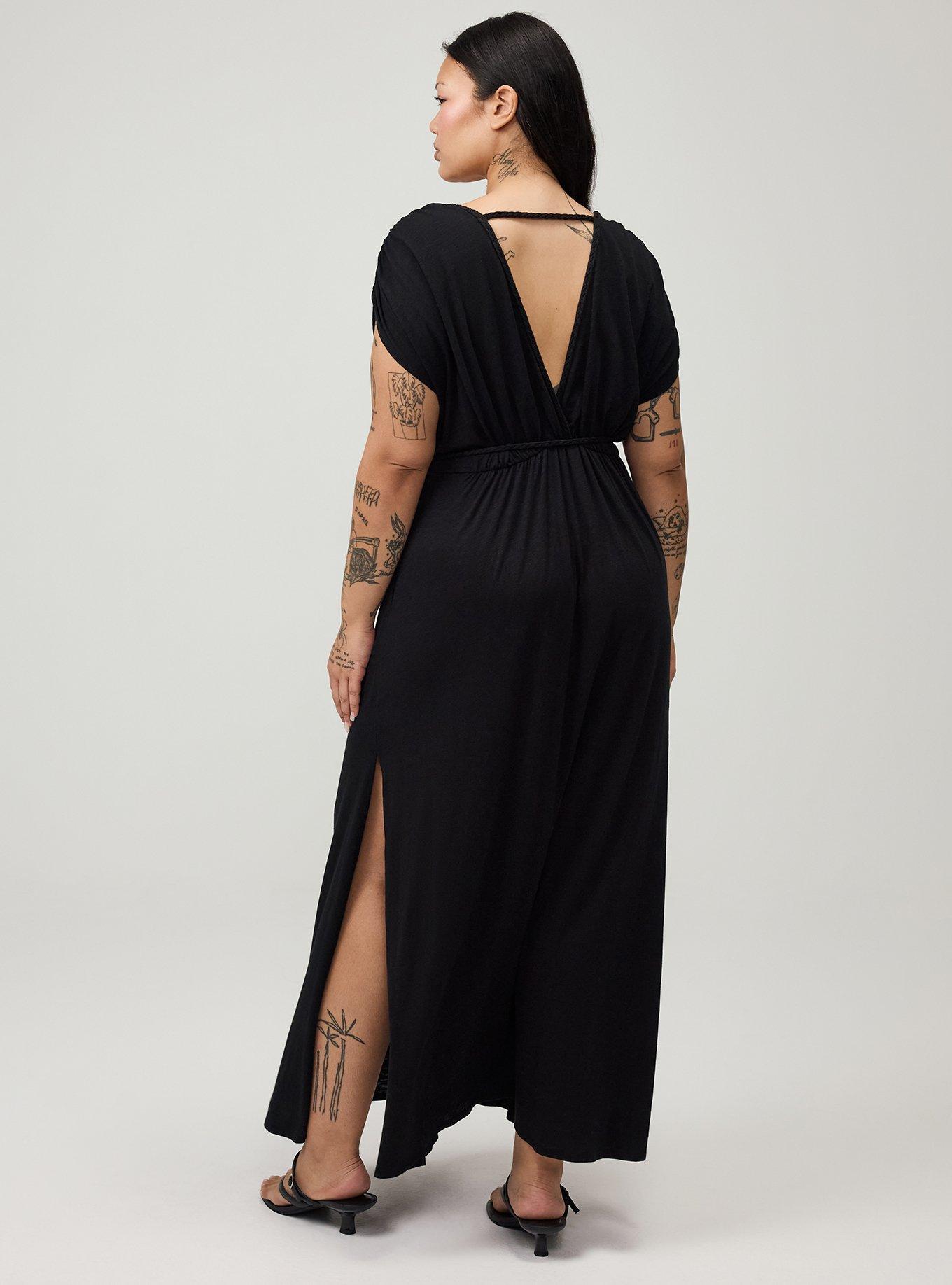 Studio Cord Detail Maxi Dress, DEEP BLACK, alternate