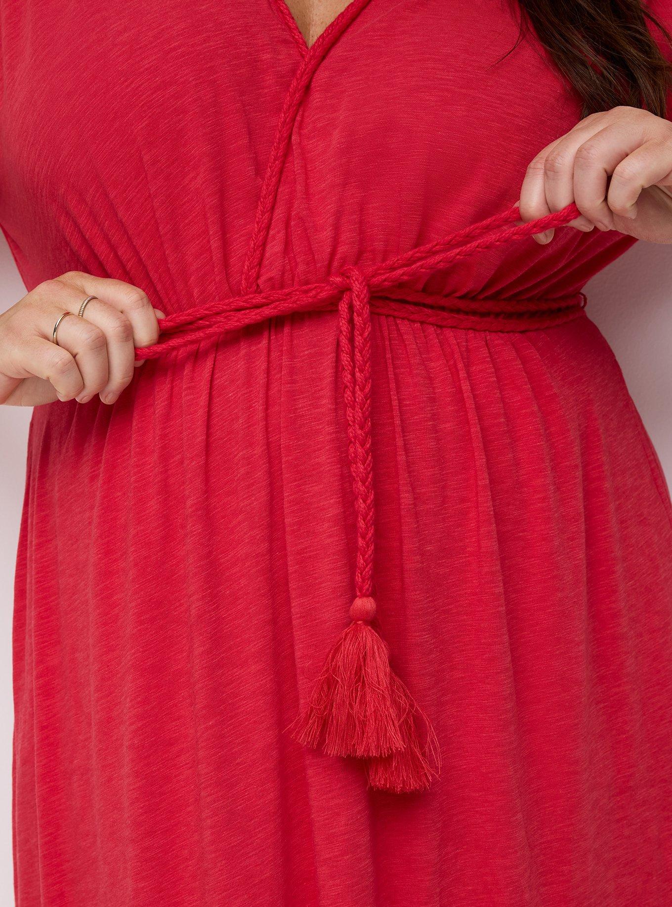 Studio Cord Detail Maxi Dress, TOMATO PUREE, alternate