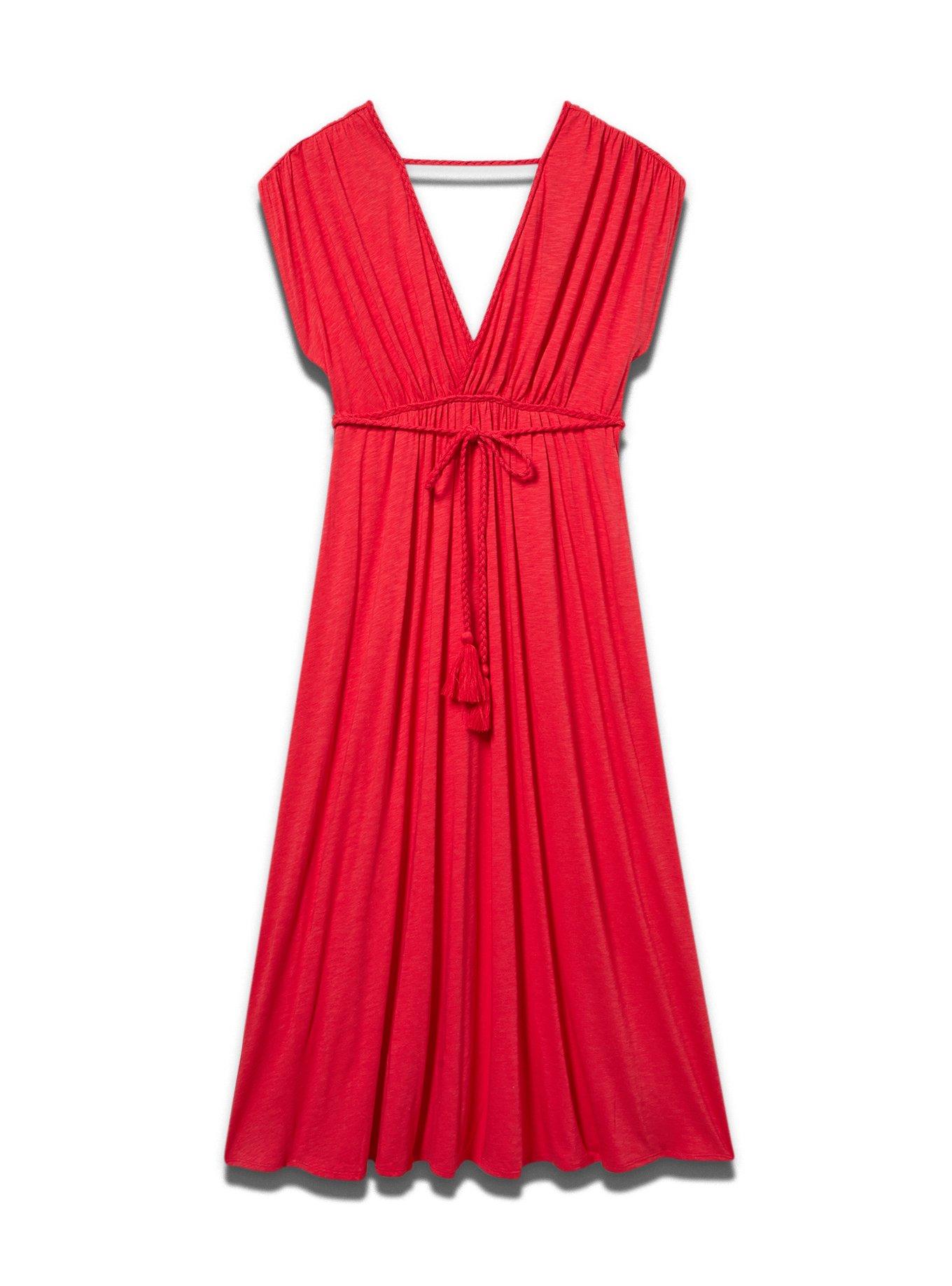 Studio Cord Detail Maxi Dress, TOMATO PUREE, hi-res