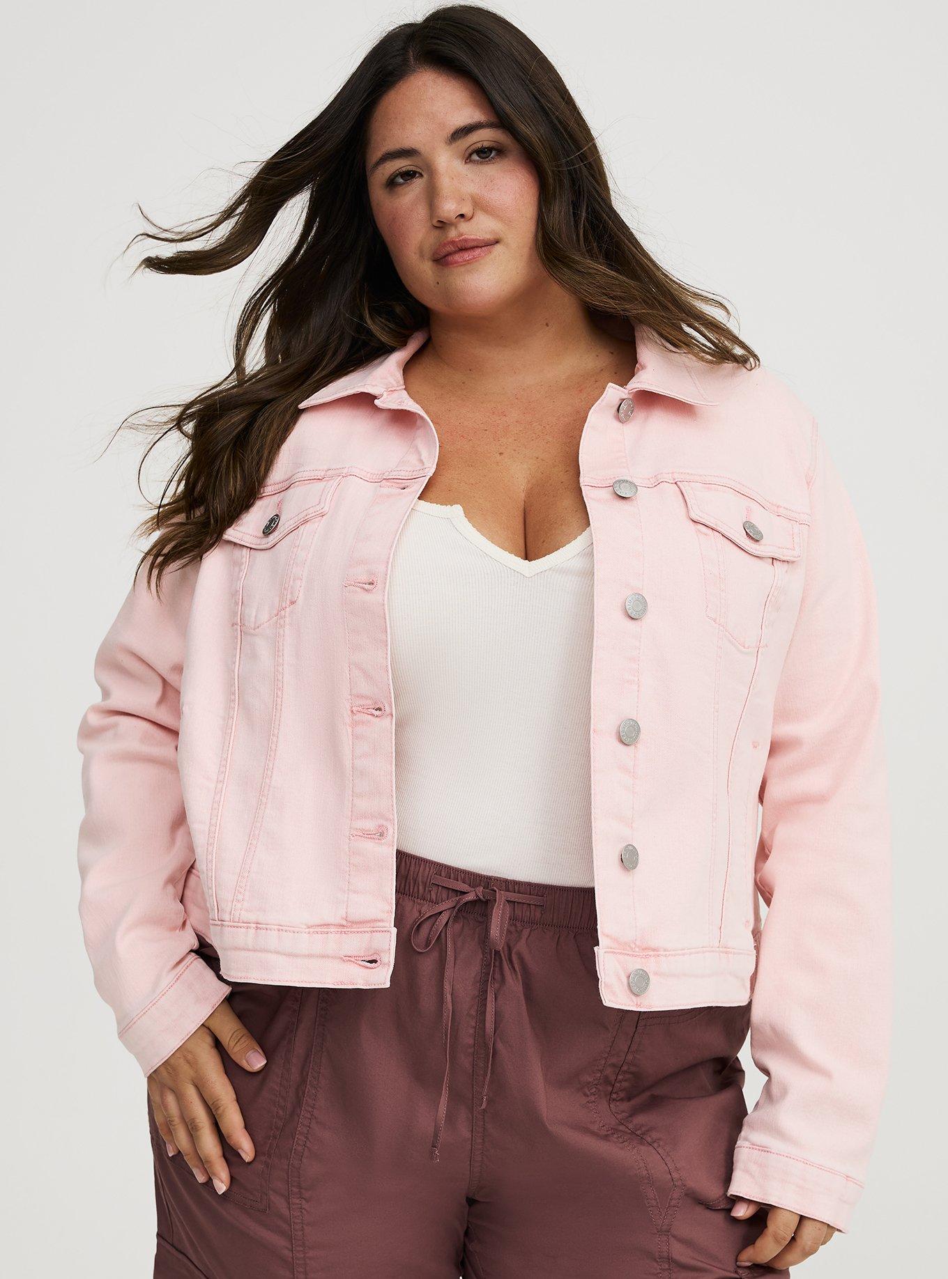 Modern Denim Trucker Jacket, WASHED TICKLED PINK, hi-res