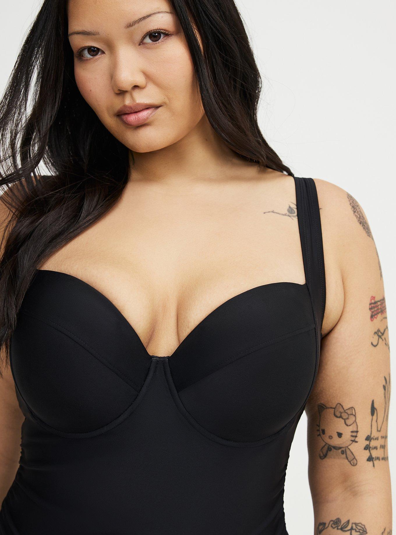 Slim Fix Push-Up Cheeky One Piece Swimsuit, DEEP BLACK, alternate