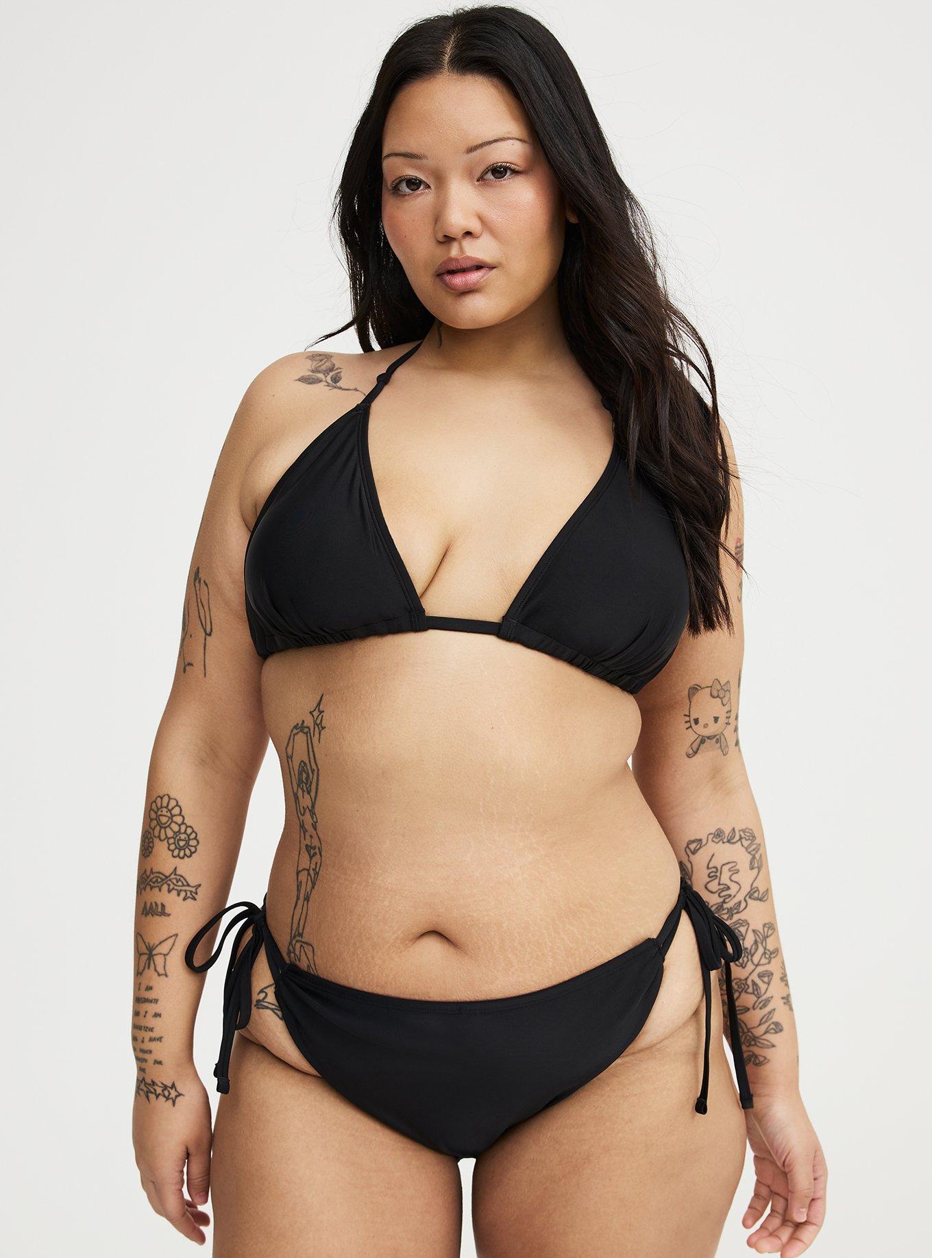 Wireless String Bikini Top, DEEP BLACK, alternate