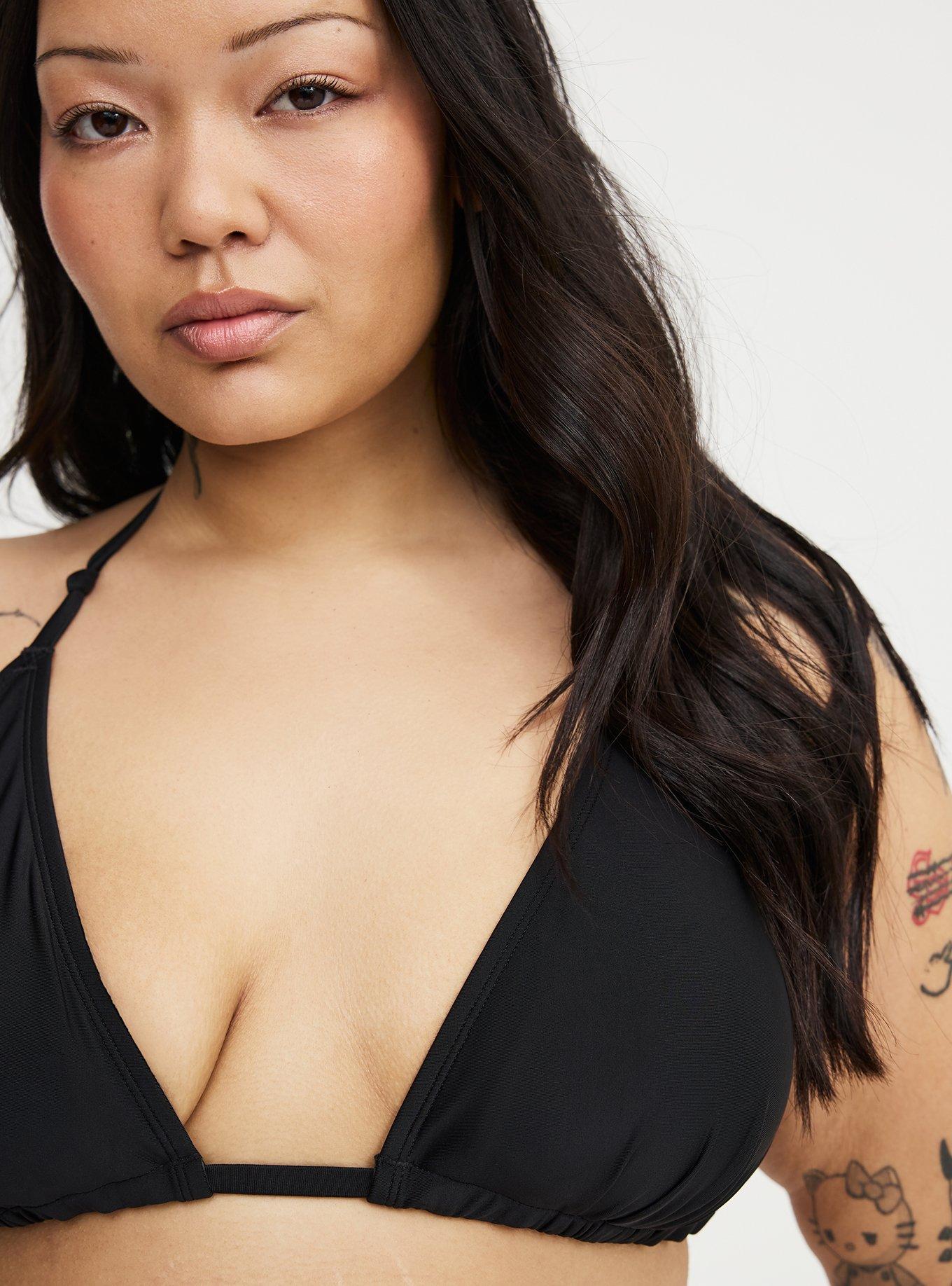 Wireless String Bikini Top, DEEP BLACK, alternate